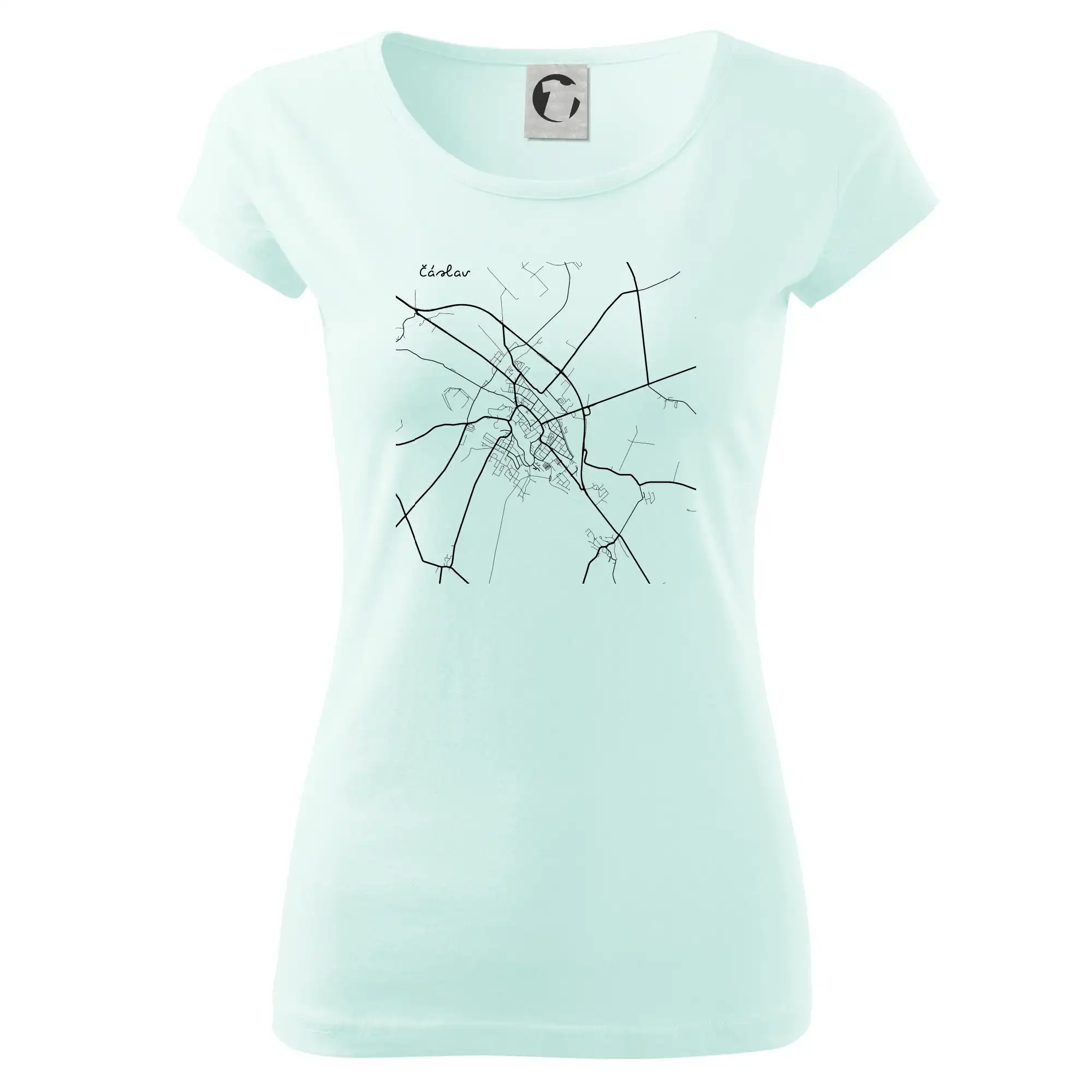 Černobílá mapa Čáslav