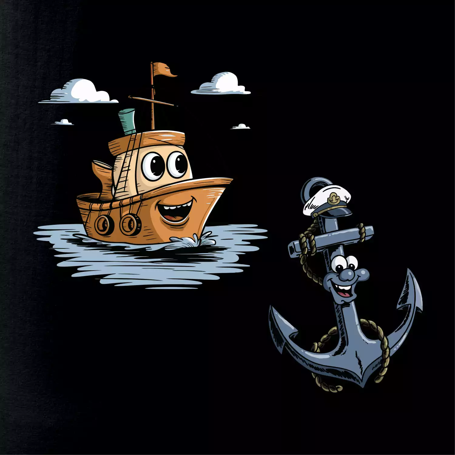 Parové triko - Loď a kotva