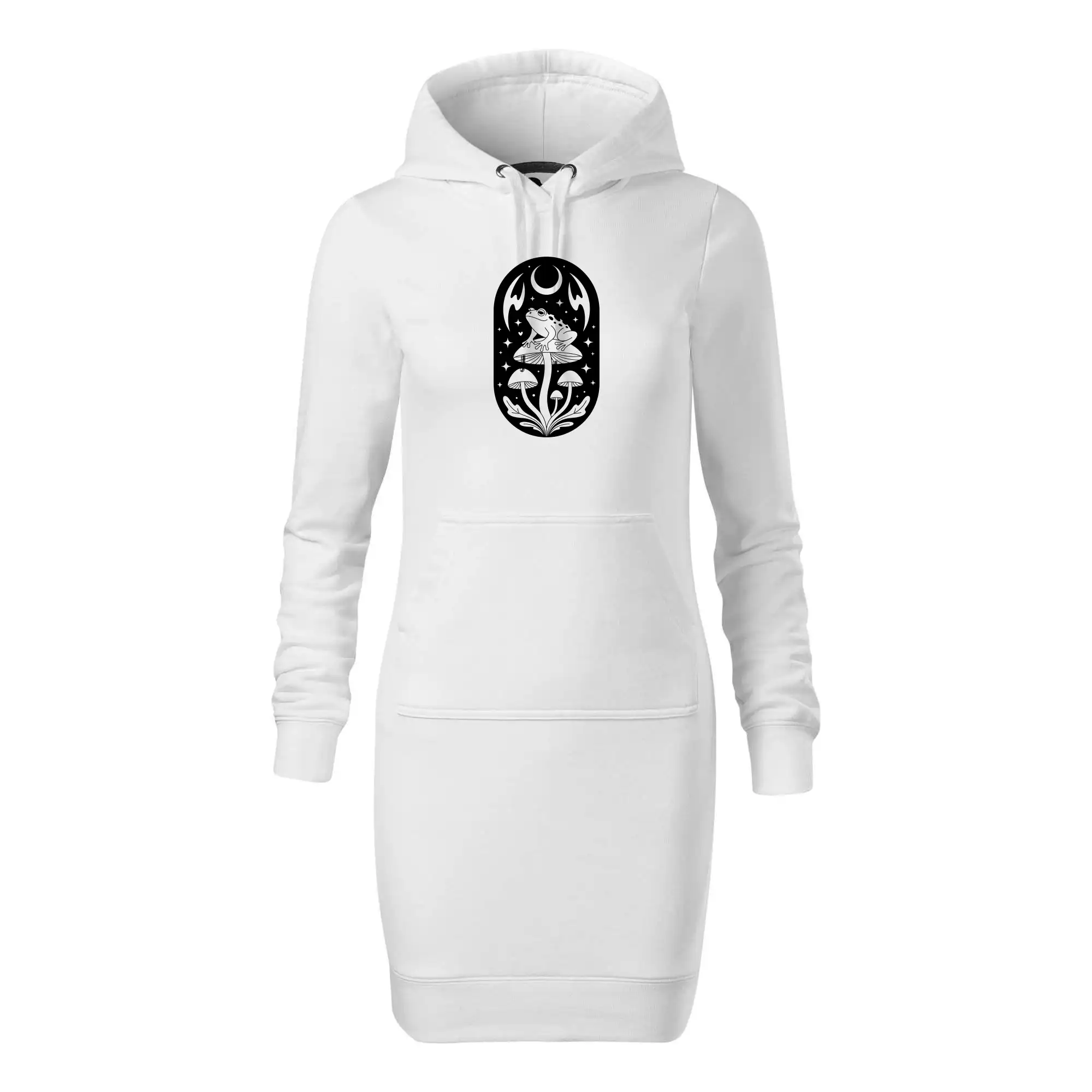 Goblincore černobílá oválná žába