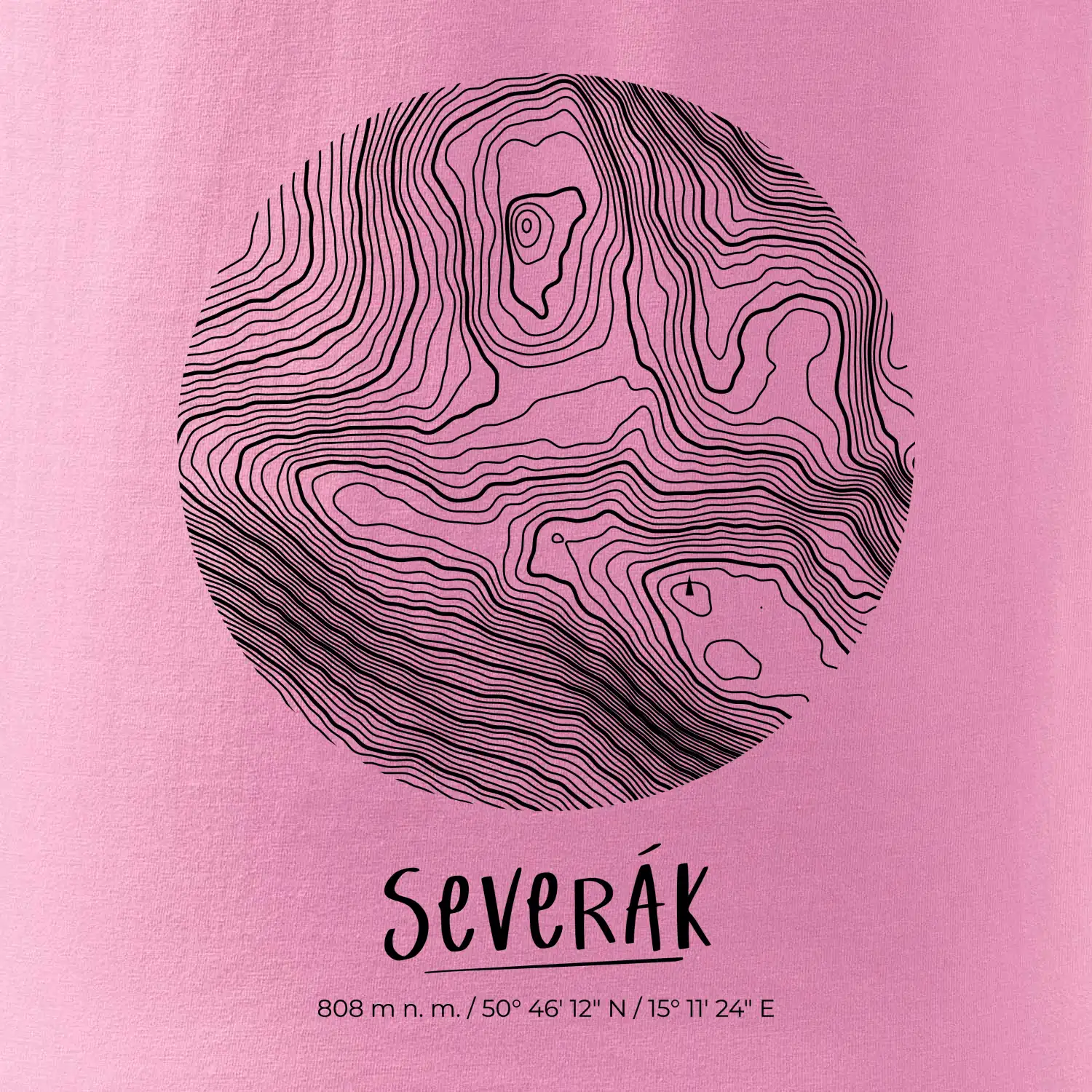 Severák - vrstevnice v kruhu