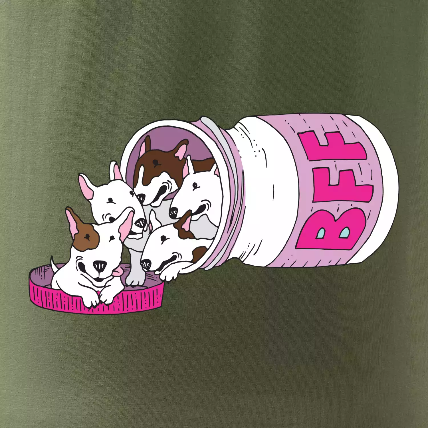 Bullterrier Friends Forever růžové (Pecka design)