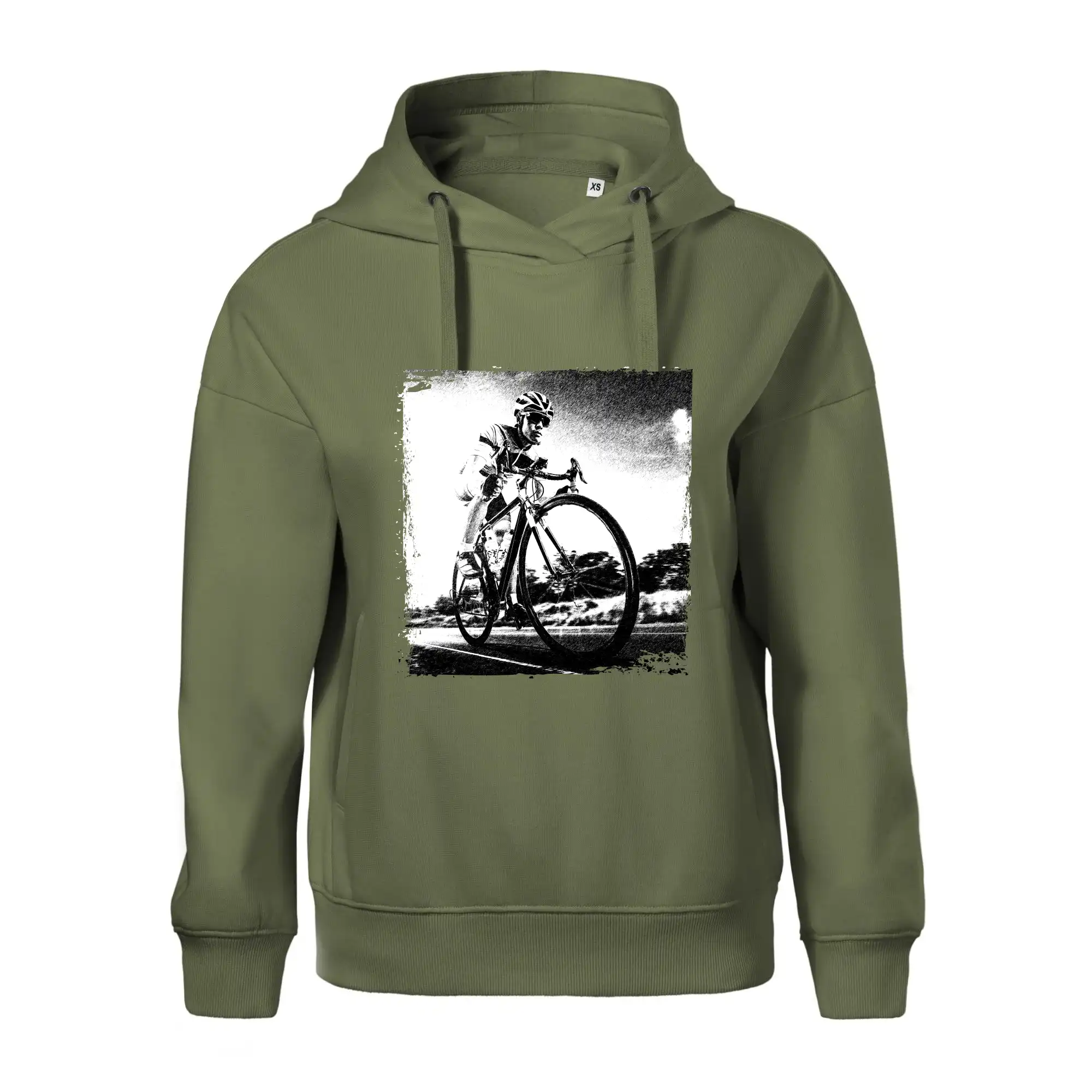 Cyklista černobílá cesta