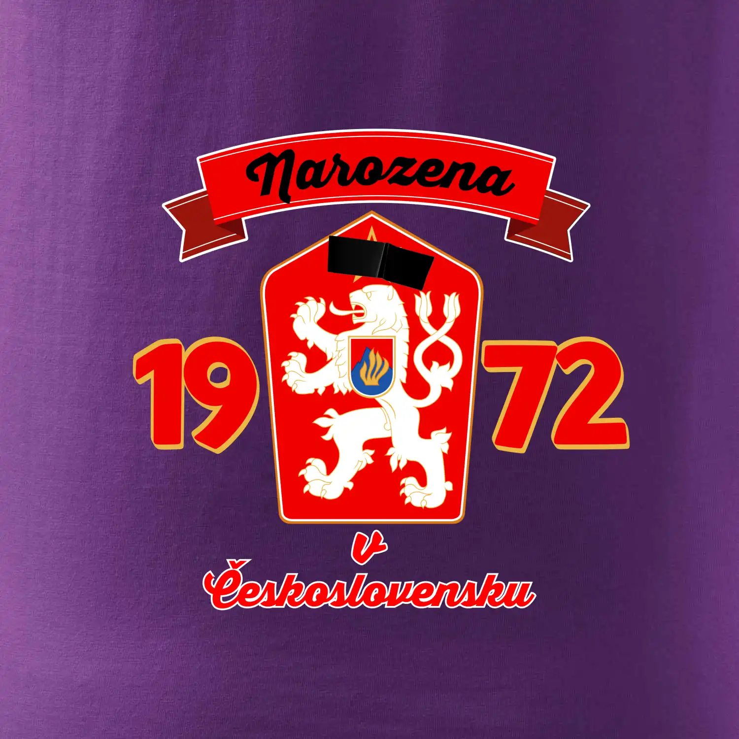 Narozena v Československu - Přelepený znak 1972