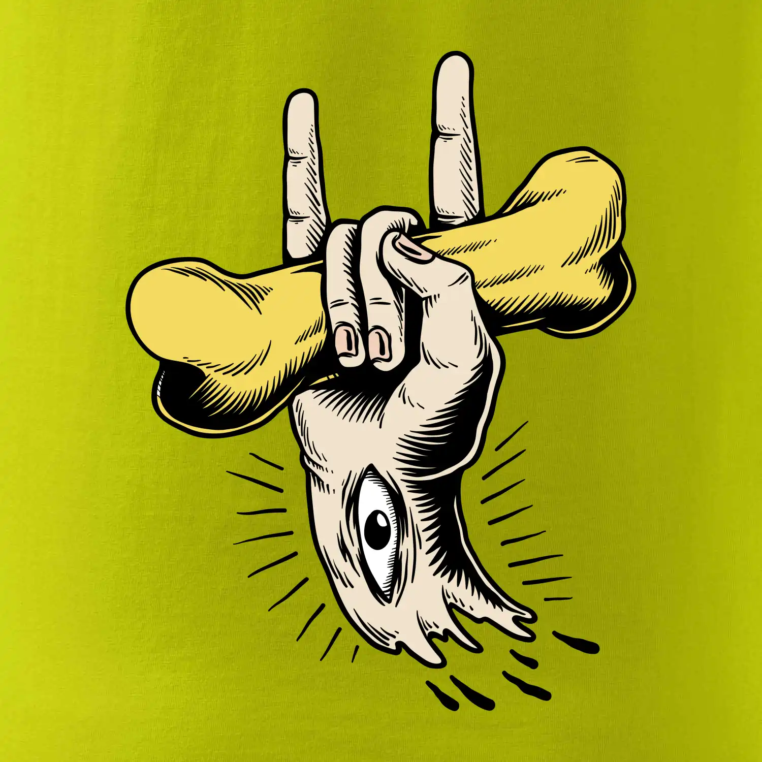 Rocková ruka kost a oko