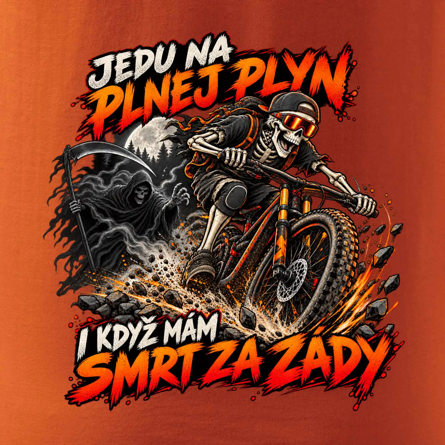 Kostlivec na horském kole ujíždí smrti