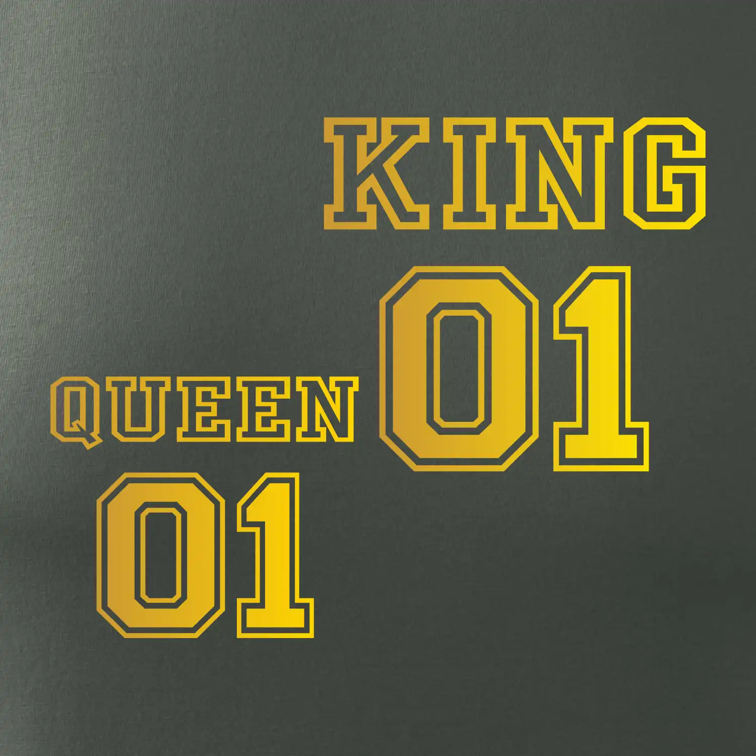 King - Queen - 01 dres - zlatý potisk