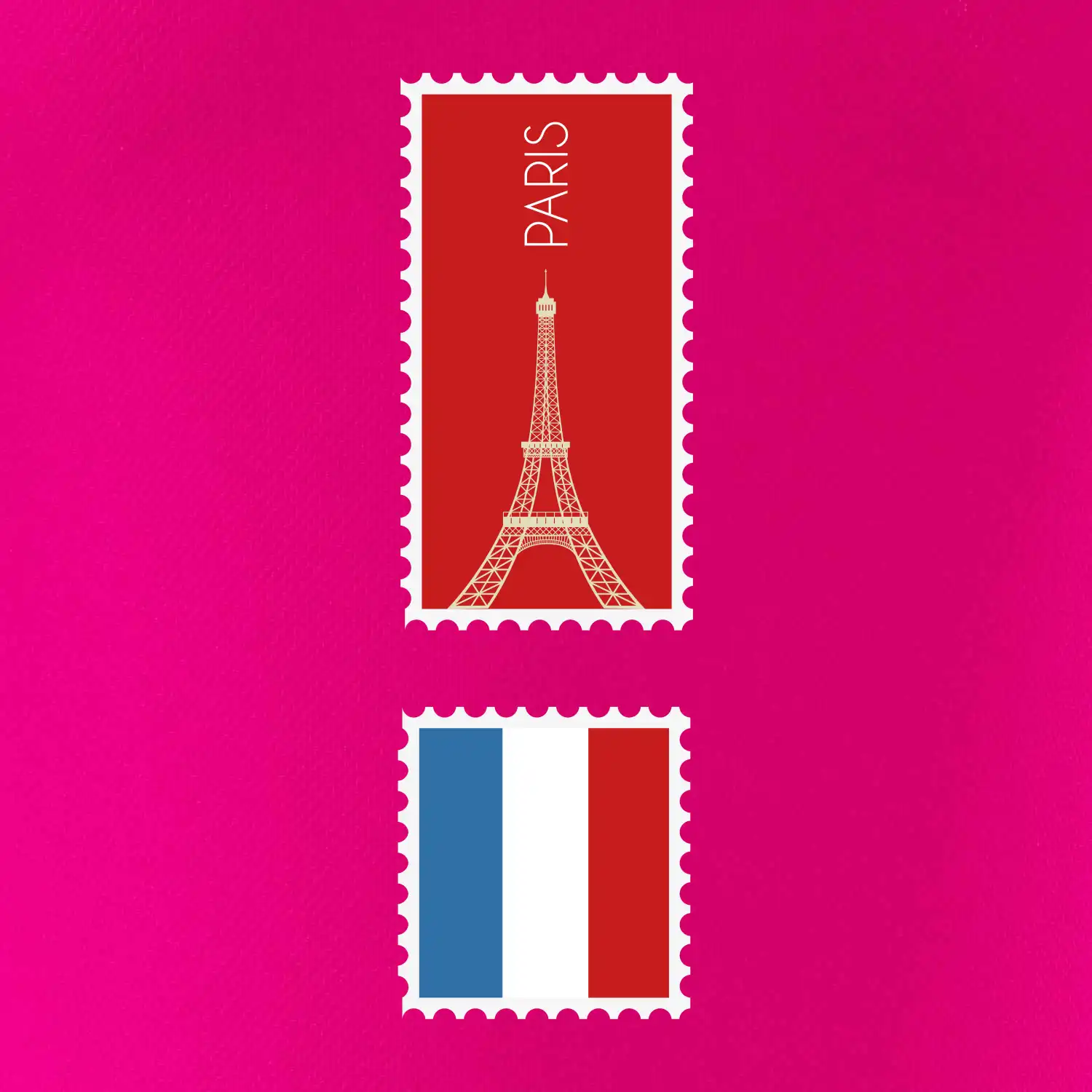 Paříž známka barevná