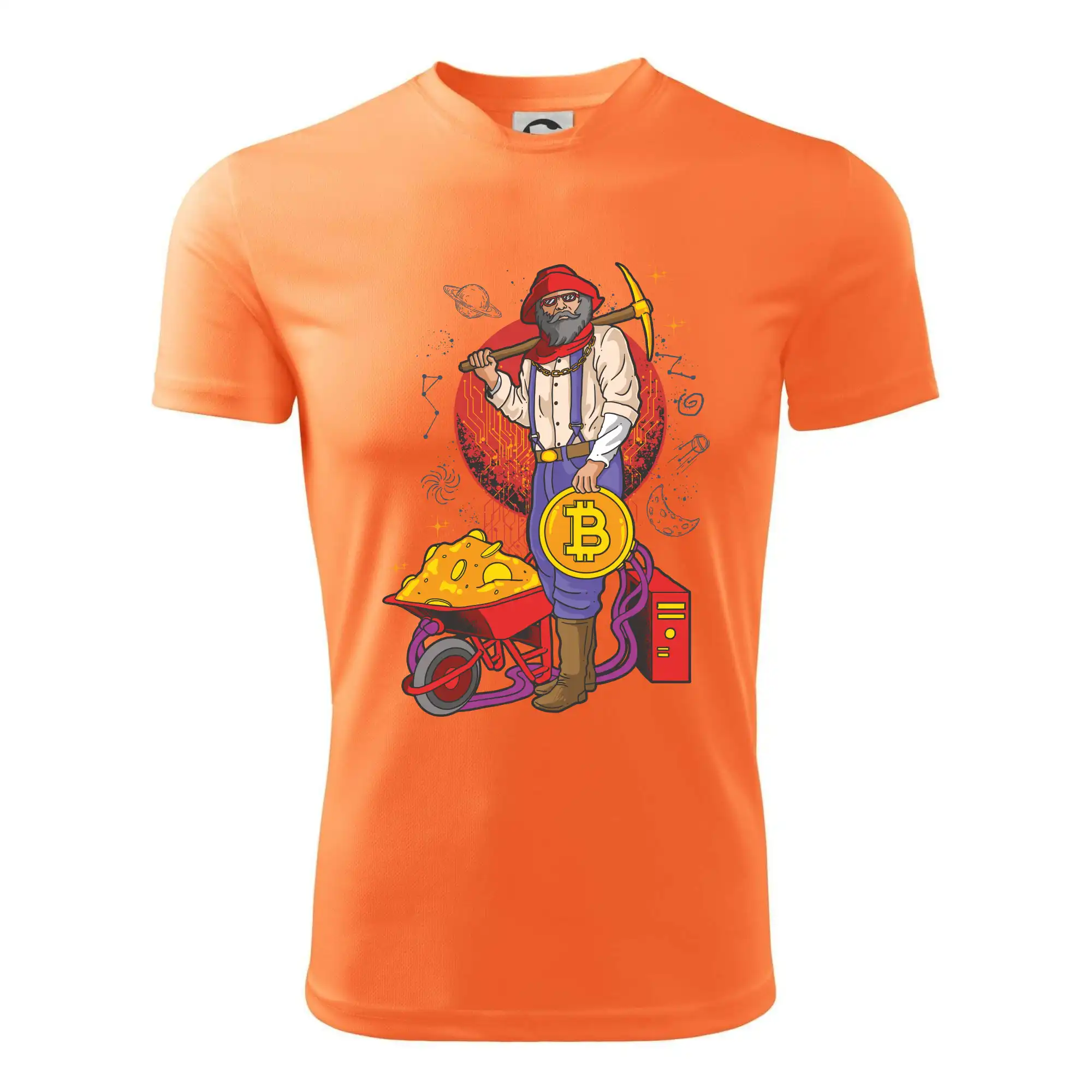 Horník těží bitcoiny