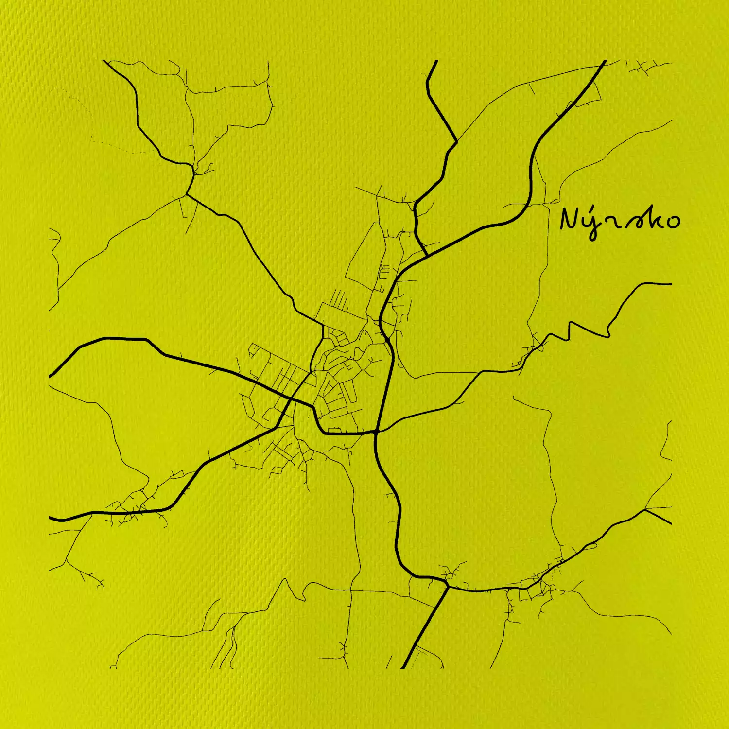 Černobílá mapa Nýrsko  340 22