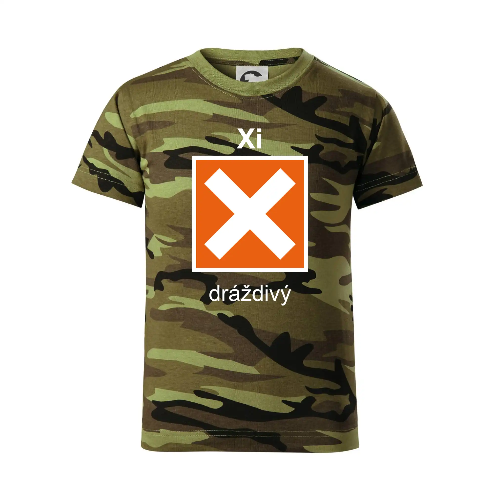 Xi Dráždivý - Výstražná tabulka na tričku