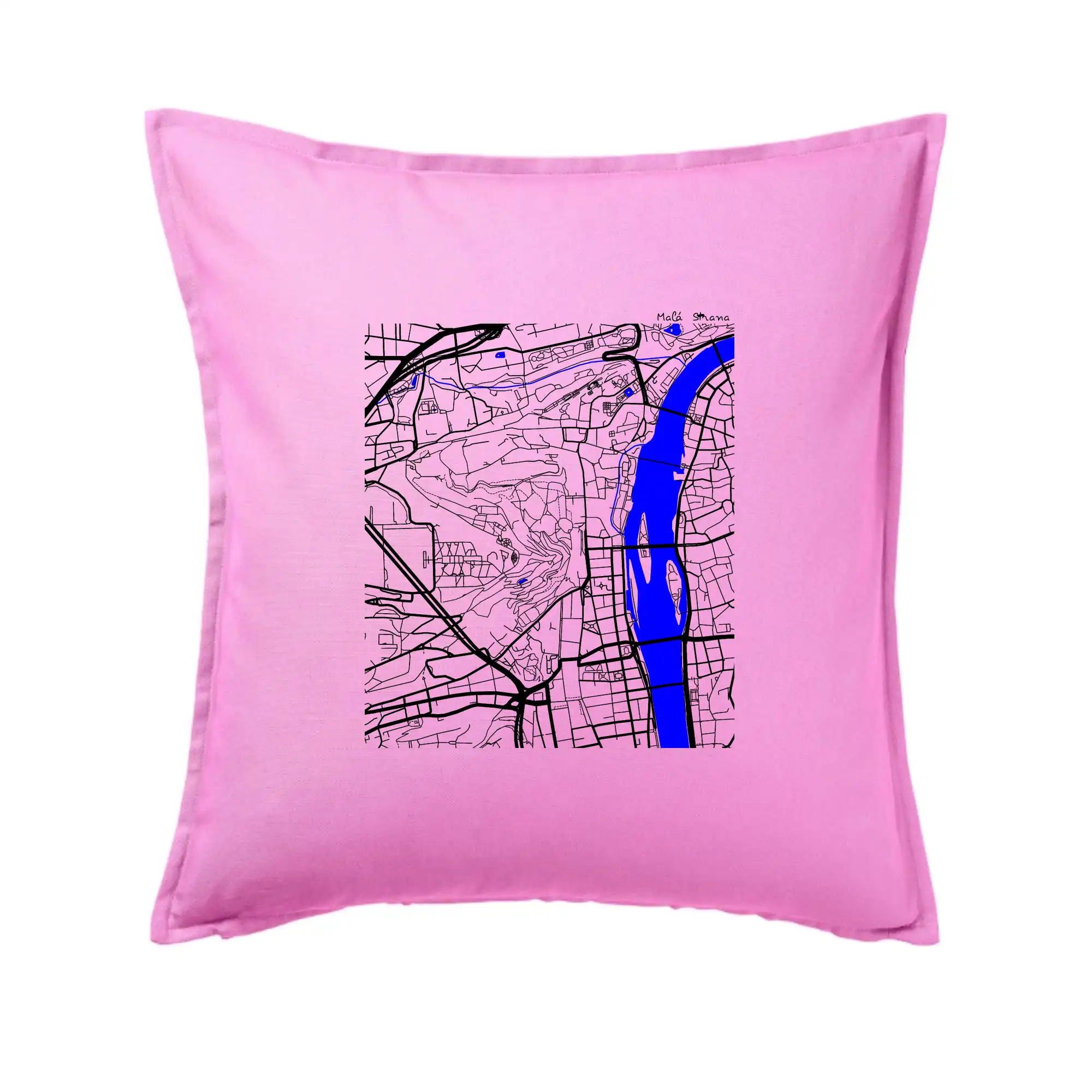 Praha Malá Strana - Mapa s vodními toky