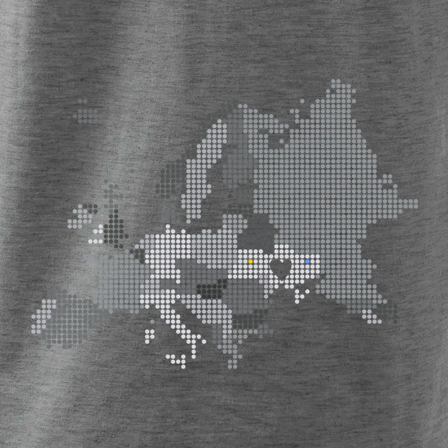 Mapa Evropy - srdce v Ukrajině