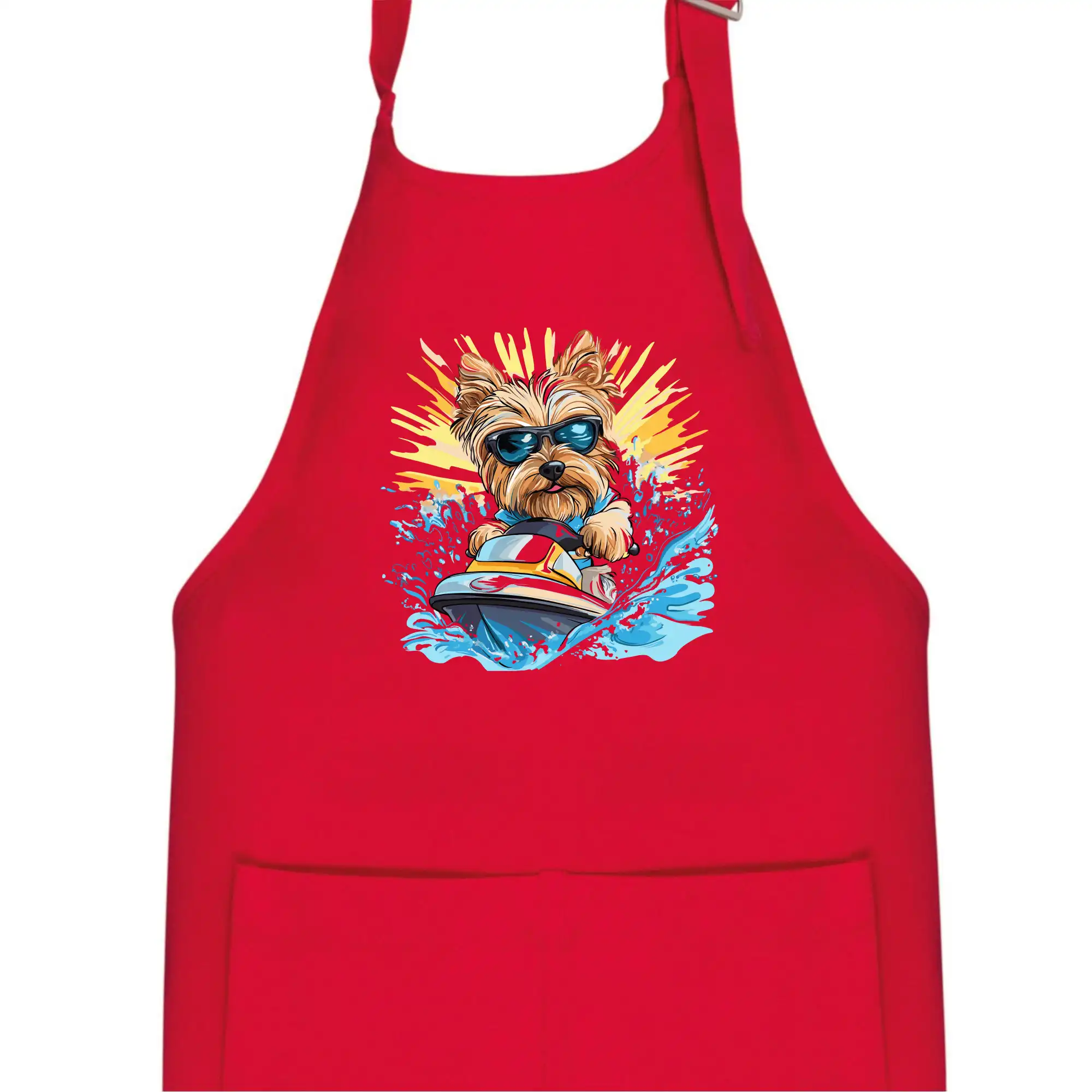 Yorkšírský teriér na vodním skútru