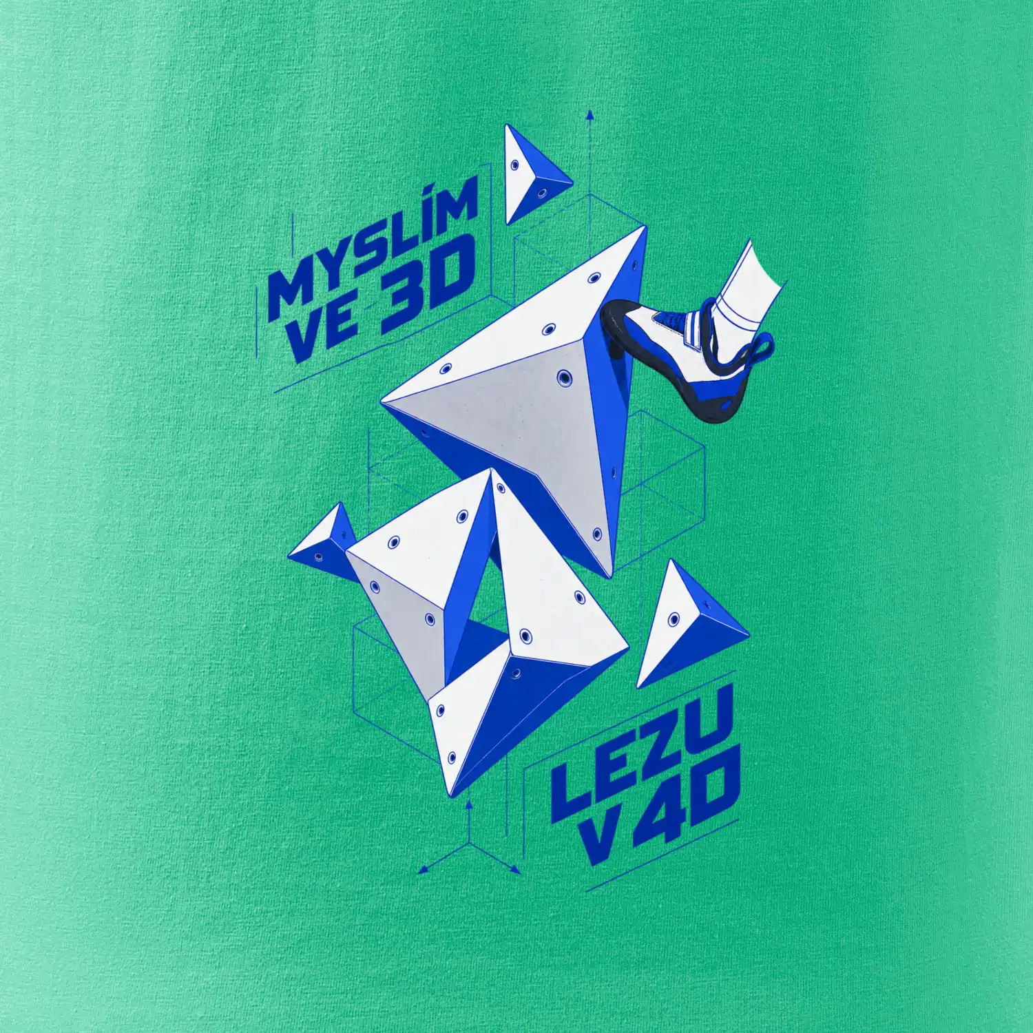 Bouldering myslím ve 3d lezu v 4d