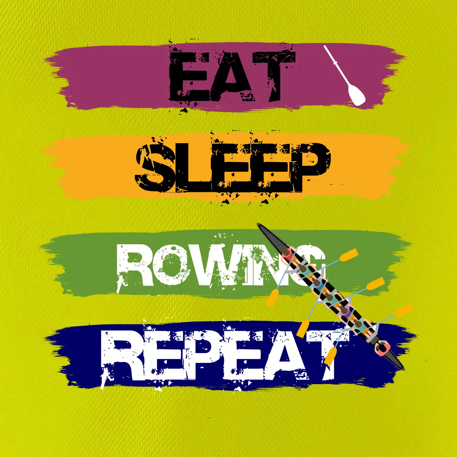 Eat sleep rowing repeat barevné