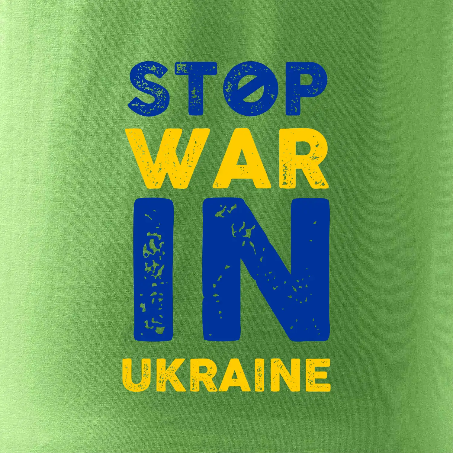 Barevný nápis Stop war in ukraine
