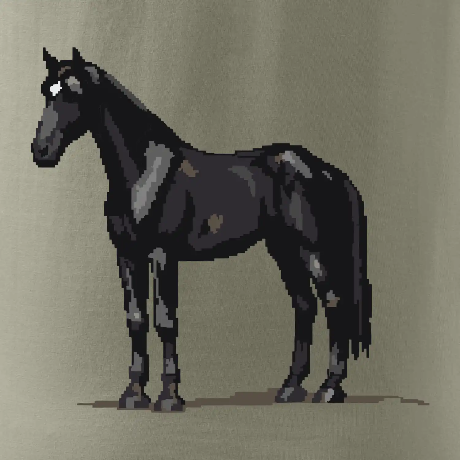 Černý kůň pixel