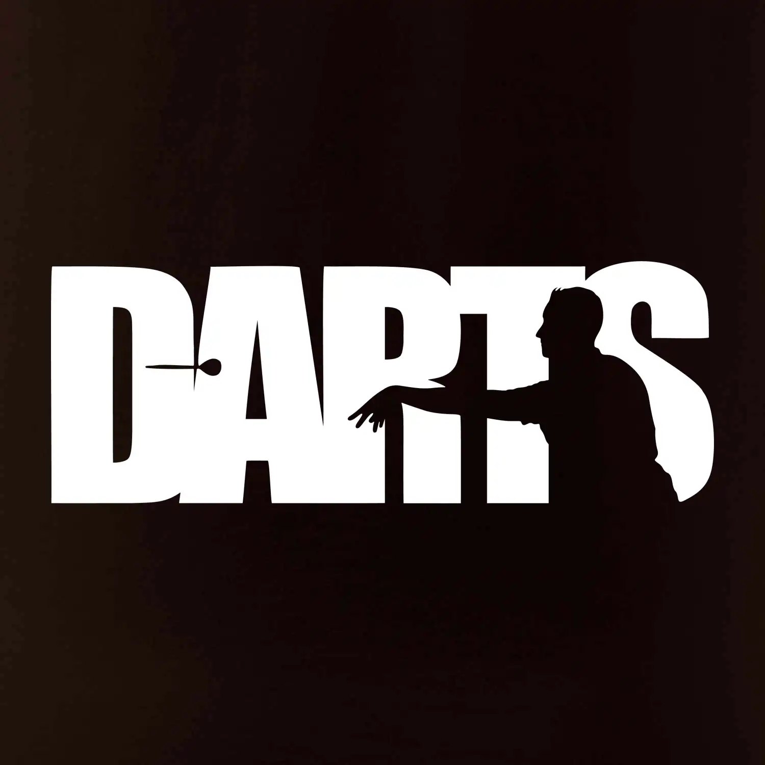 Darts - nápis se šipkařem