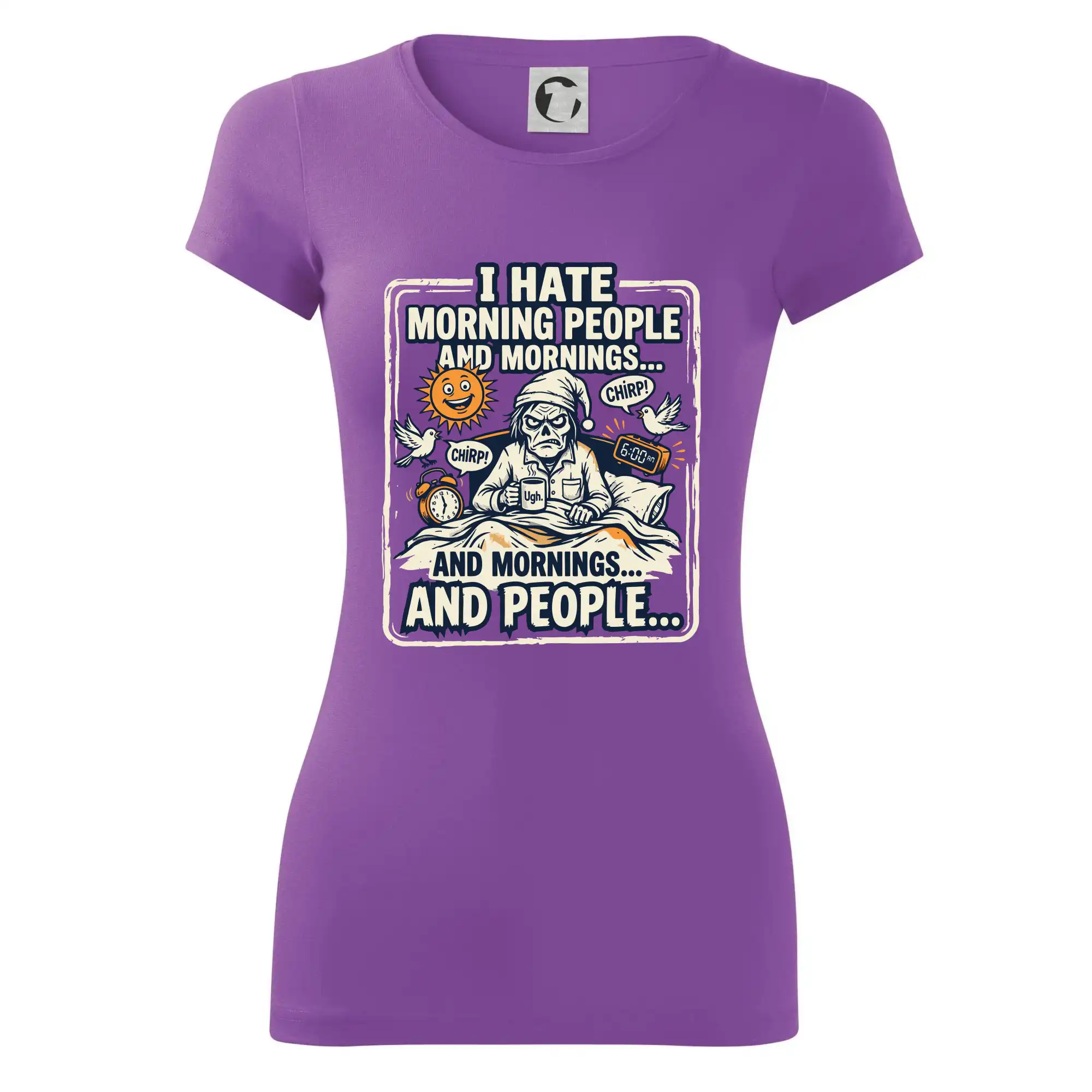 i hate morning people and mornings.... and people... - barevný obrázek