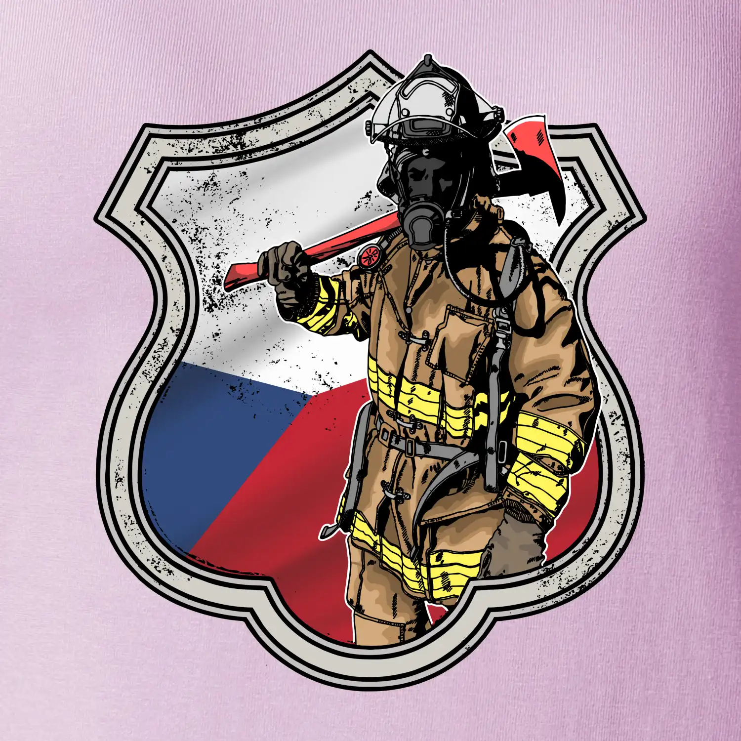 Hasič erb - Česká vlajka