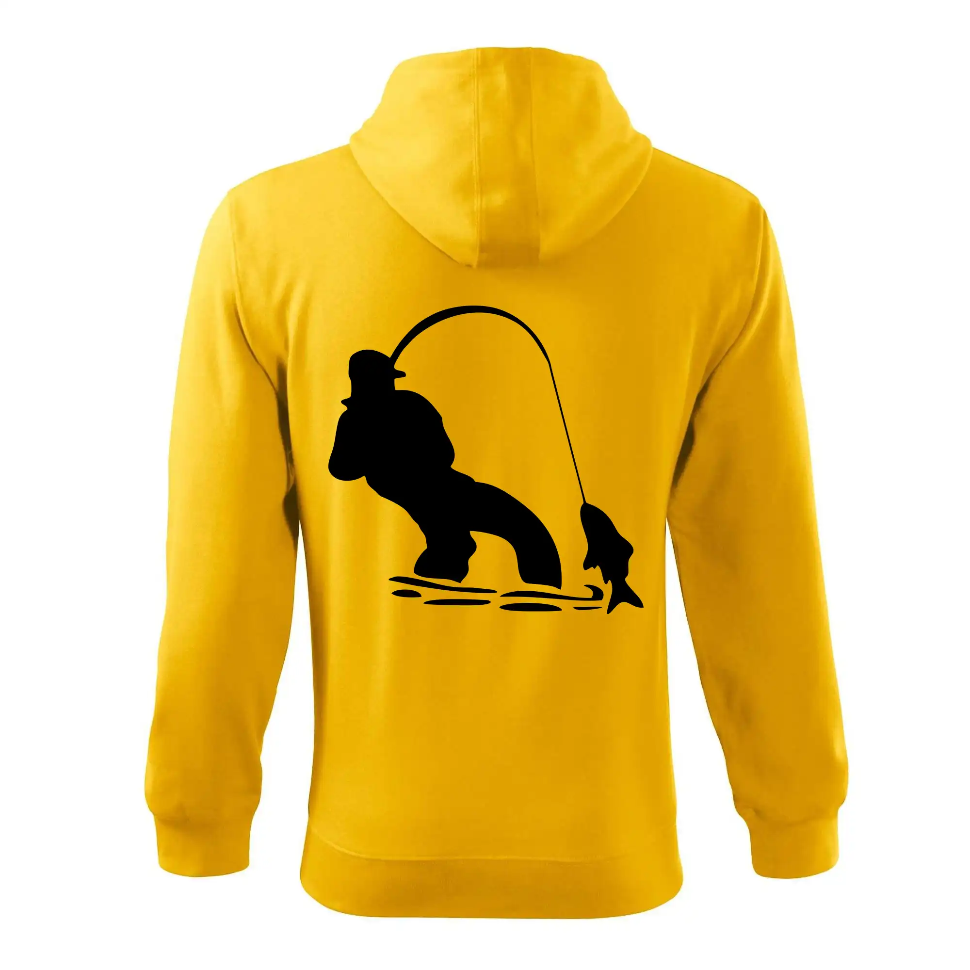 Rybář tahající rybu