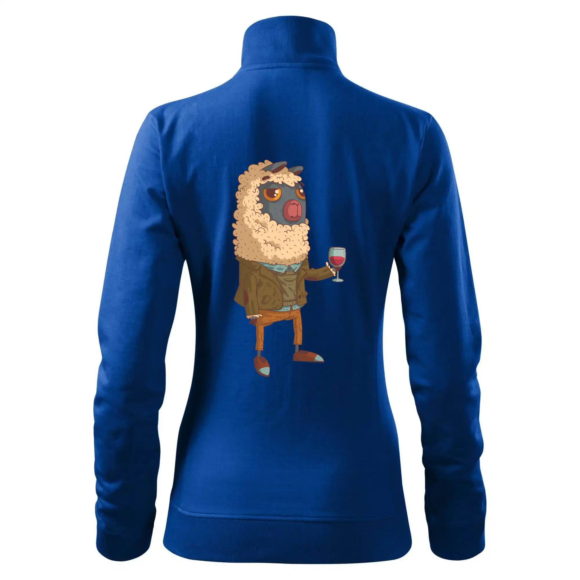 Alpaka s vínem muž