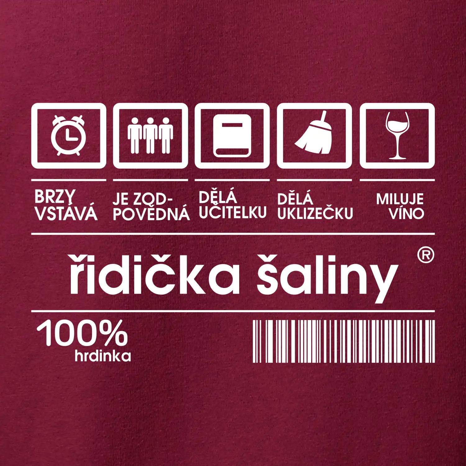 Čárový kód - řidička šaliny
