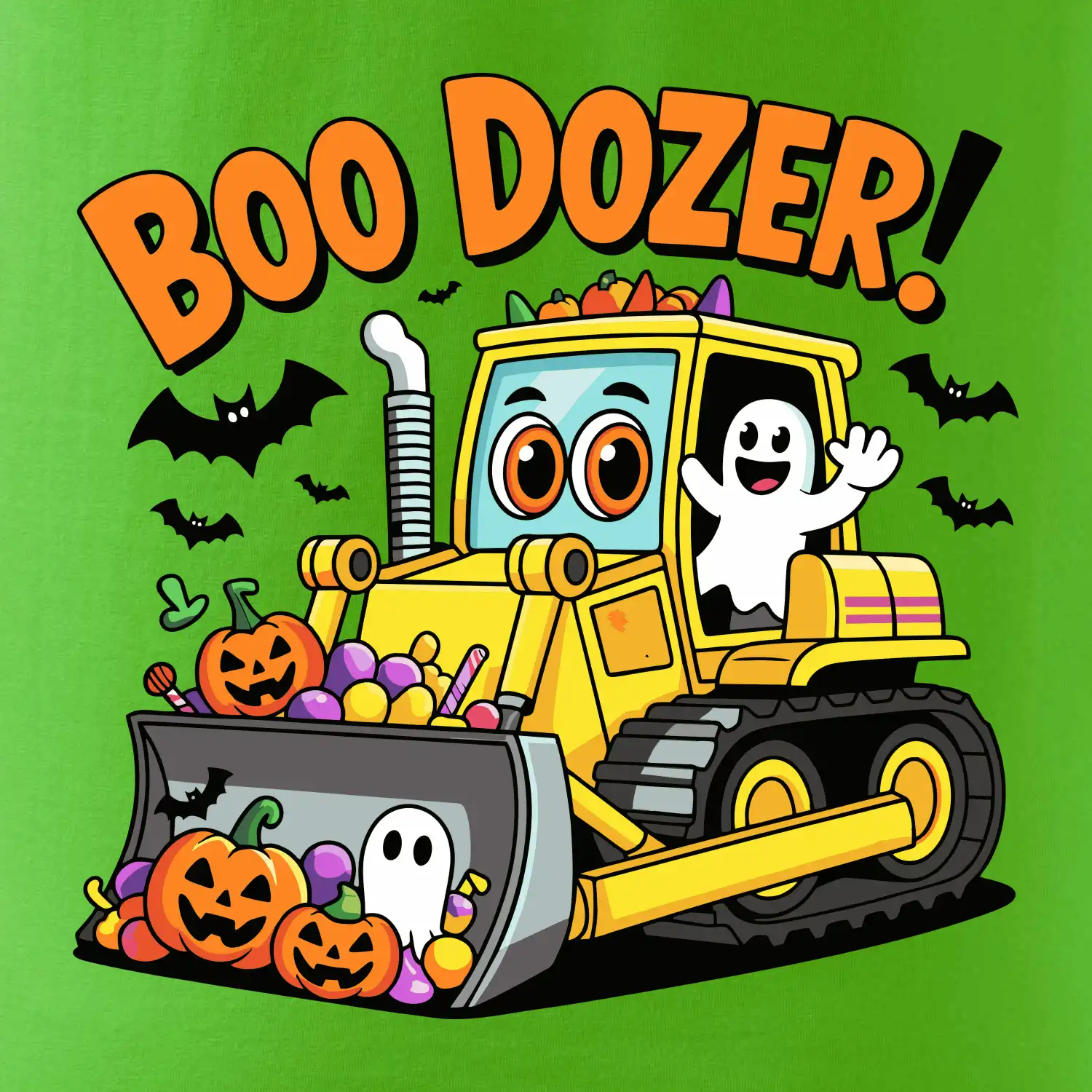 Halloweenský boo dozer