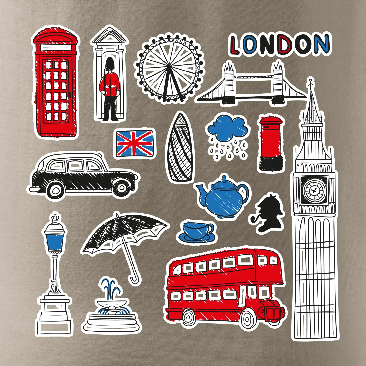 Velká Británie - kreslené ikonky