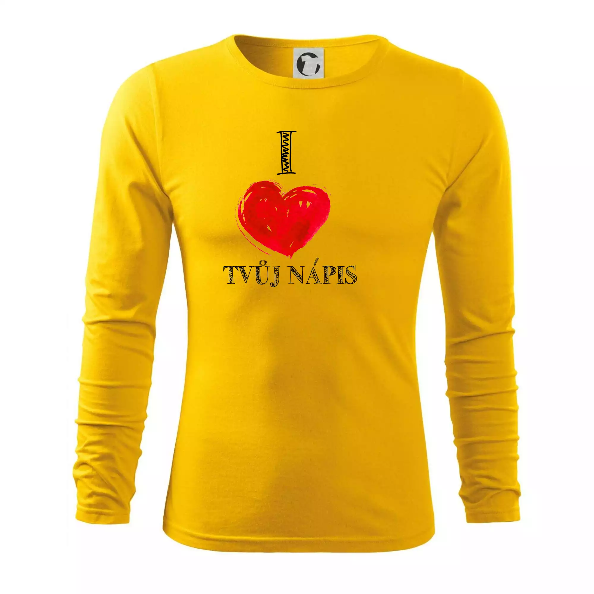 I love malované srdce - vlastní nápis