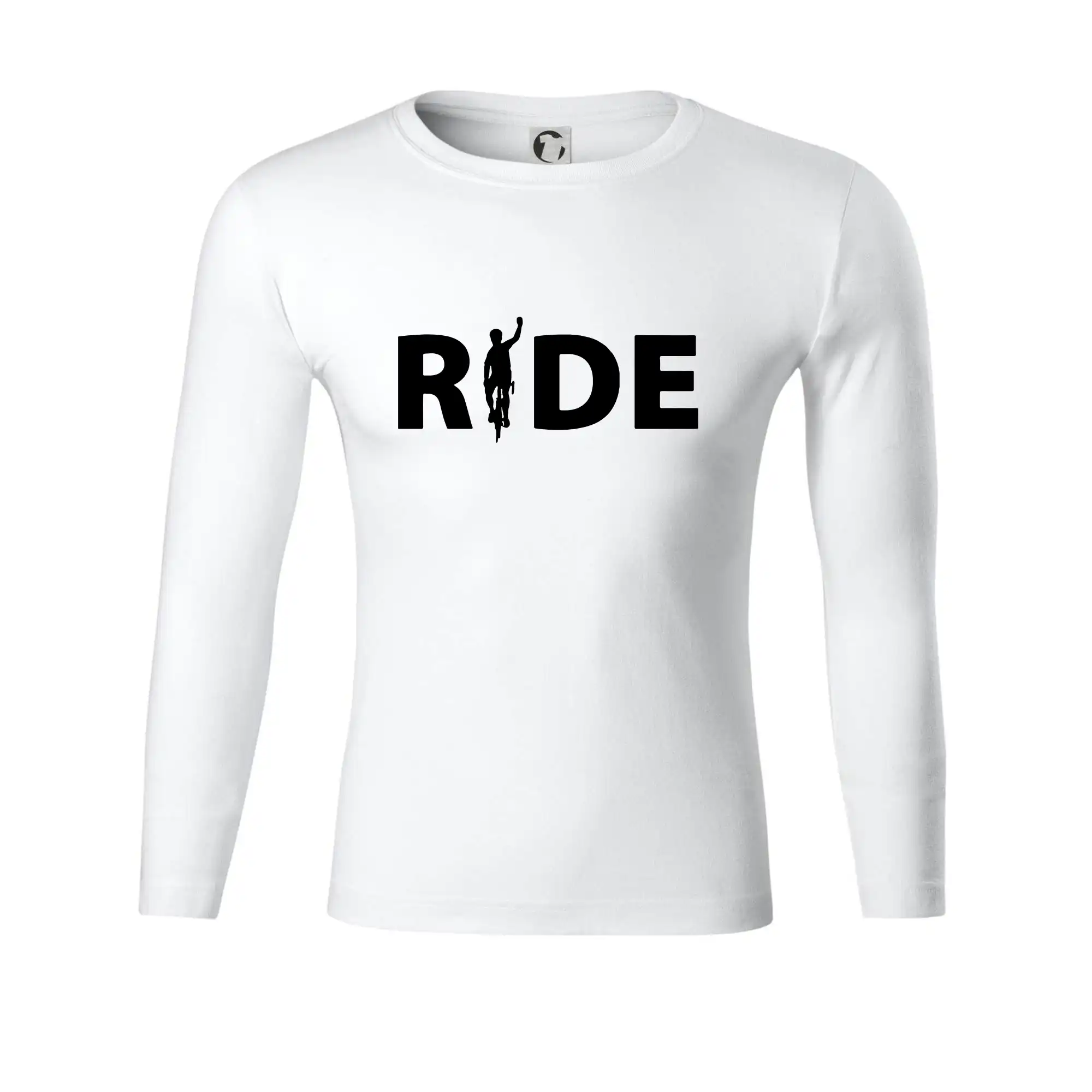 Ride - nápis s cyklistou