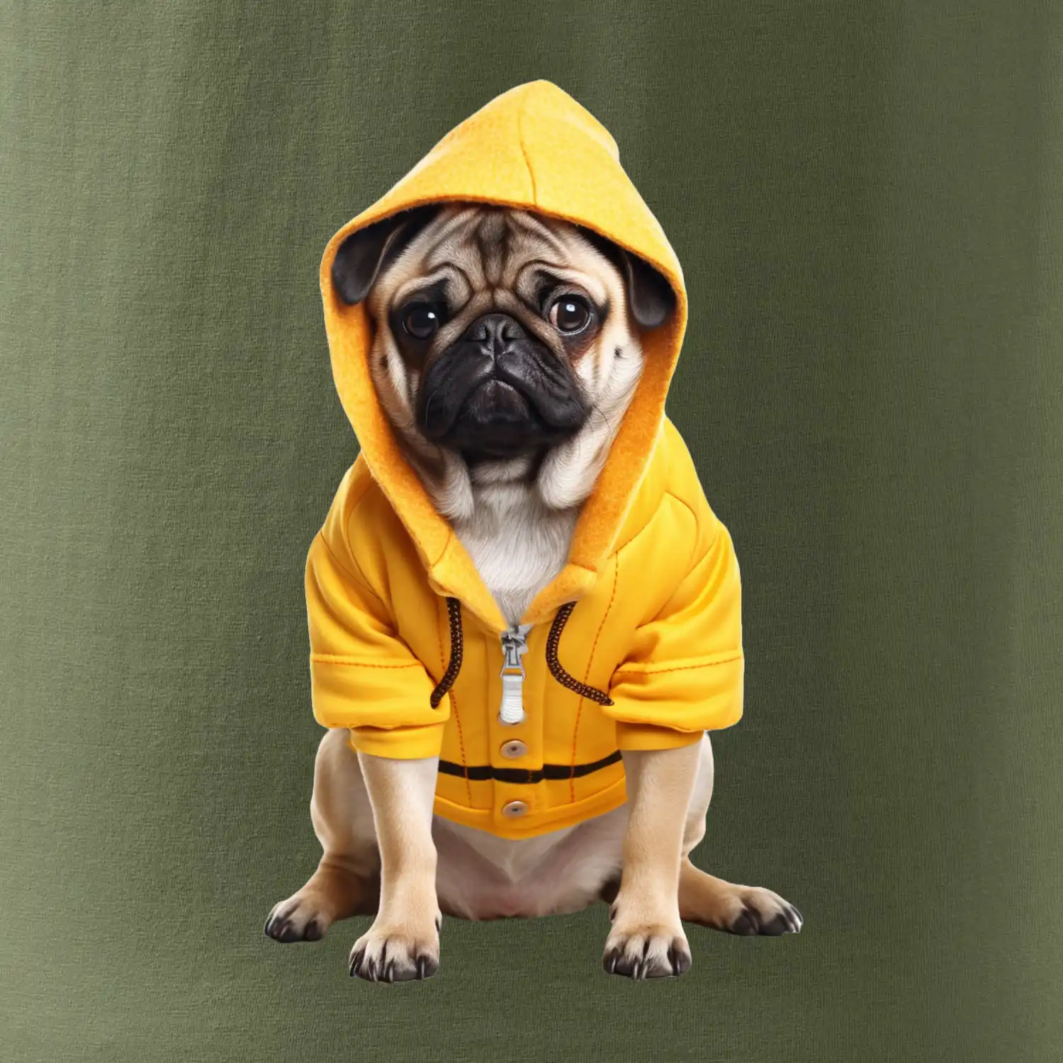 Mops v mikině