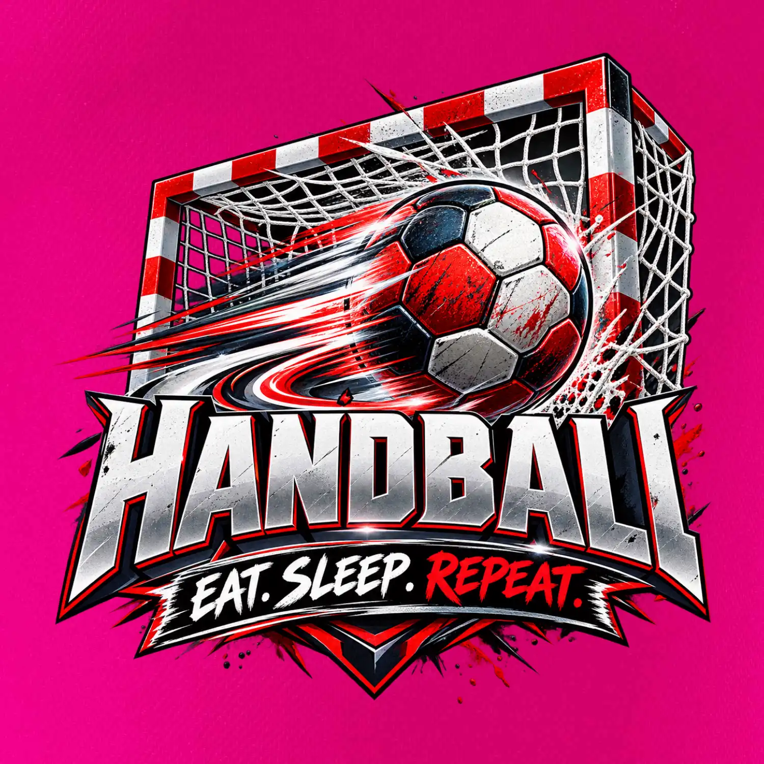 Házenkářský míč v brance eat sleep repeat