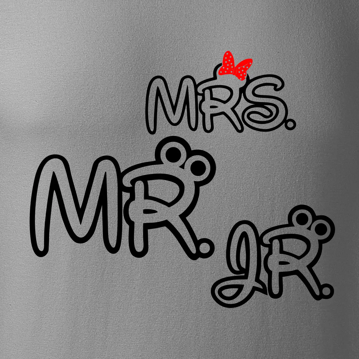 Mr, Mrs a Jr rodinná trička
