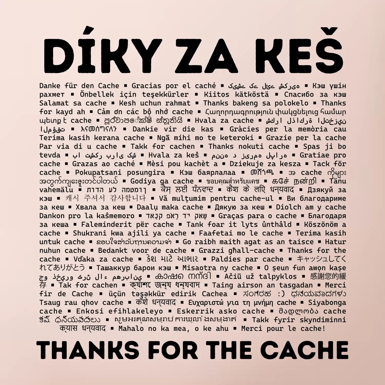 Díky za keš (v různých jazycích)