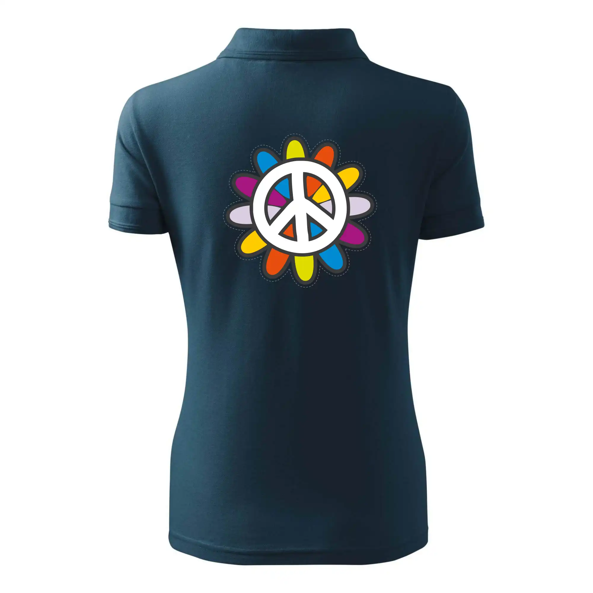 Peace symbol s kreslenou květinou