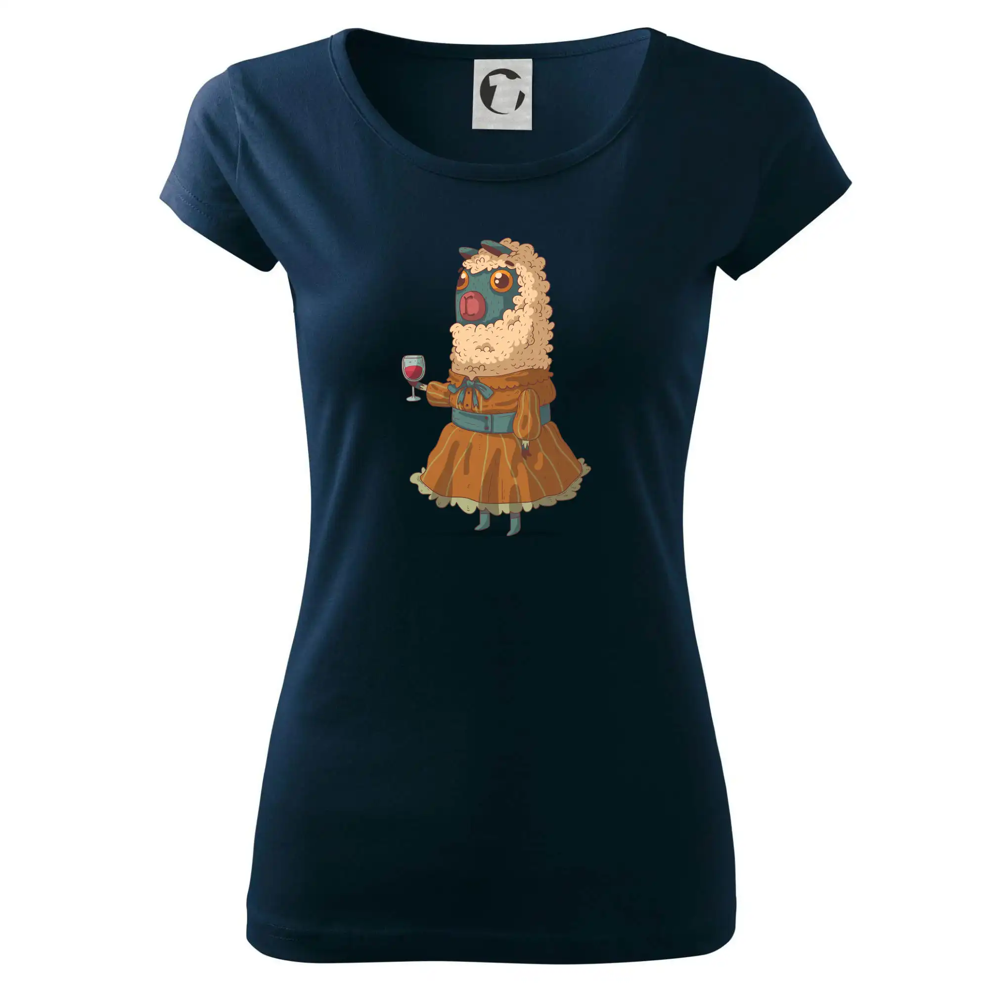 Alpaka s vínem žena