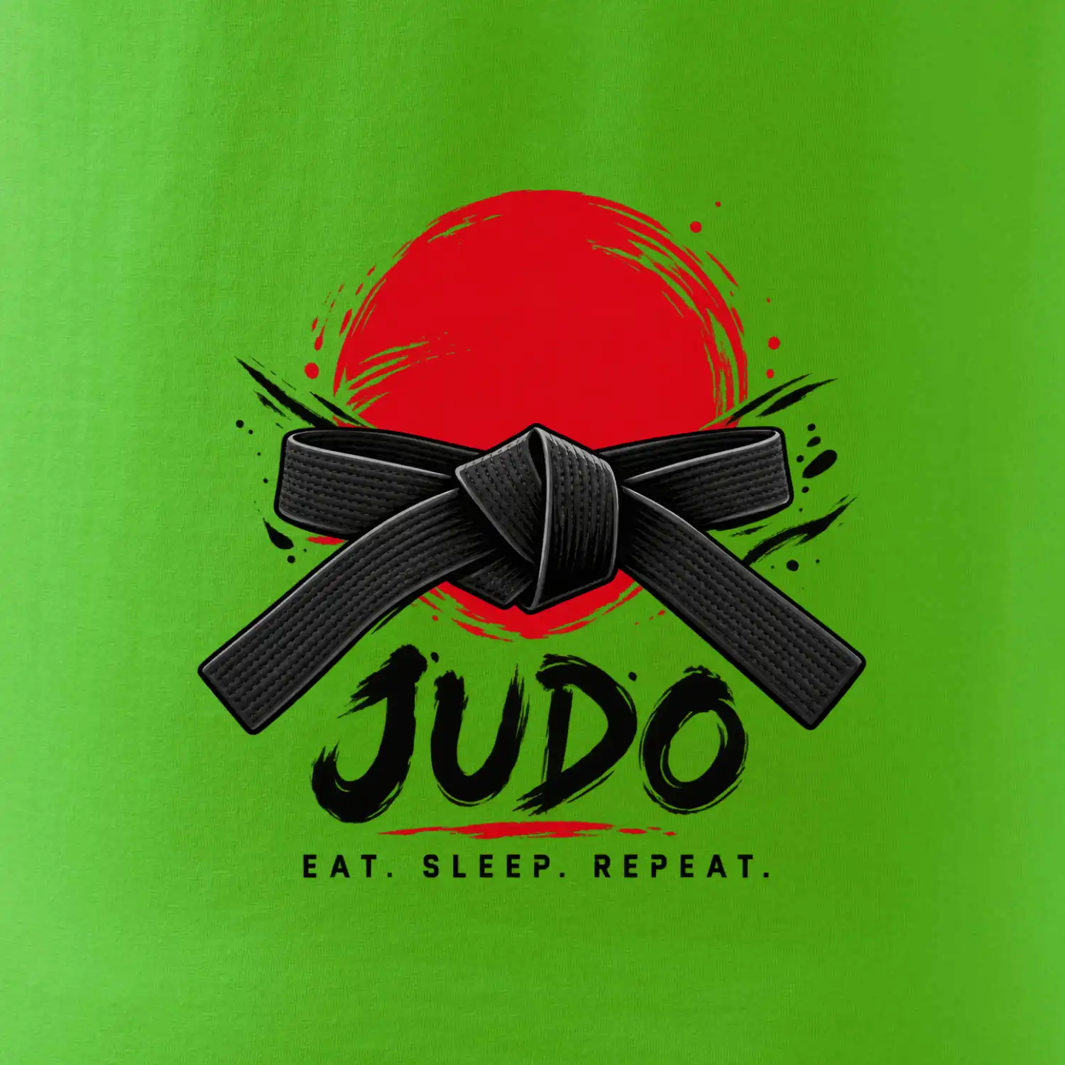 Judo černý pás a červené slunce eat sleep repeat