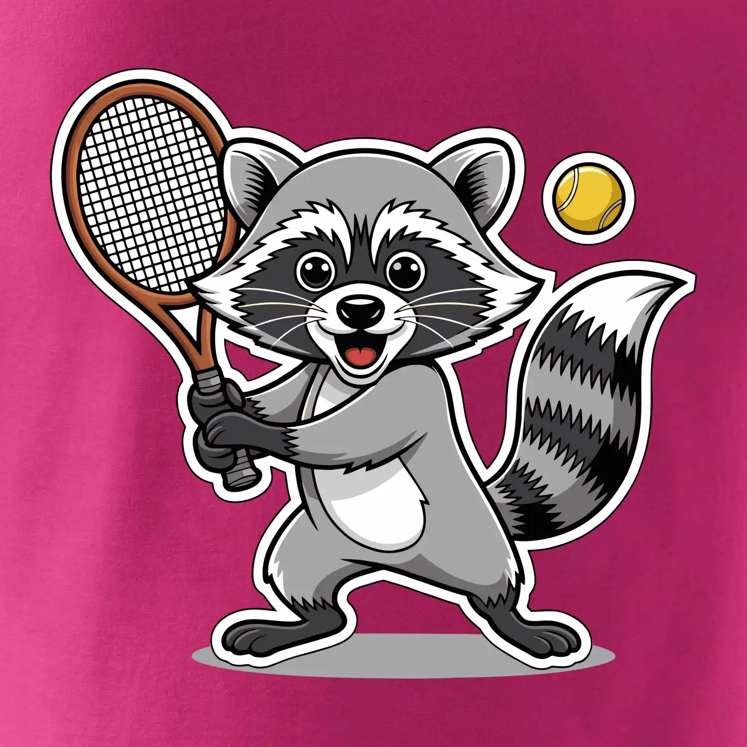 Mýval hraje tenis kreslený