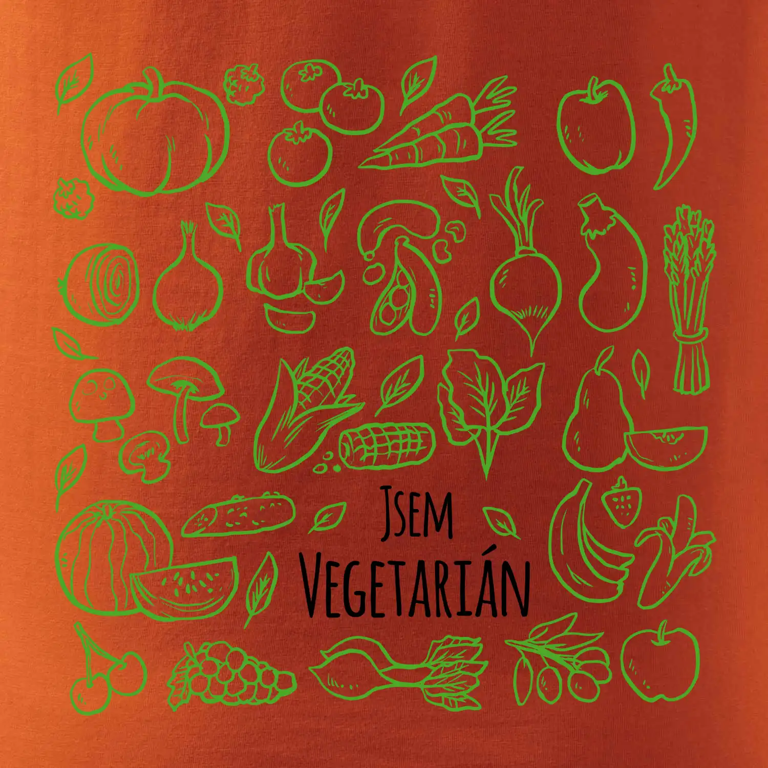 Jsem vegetarián - zelenina ve čtverci