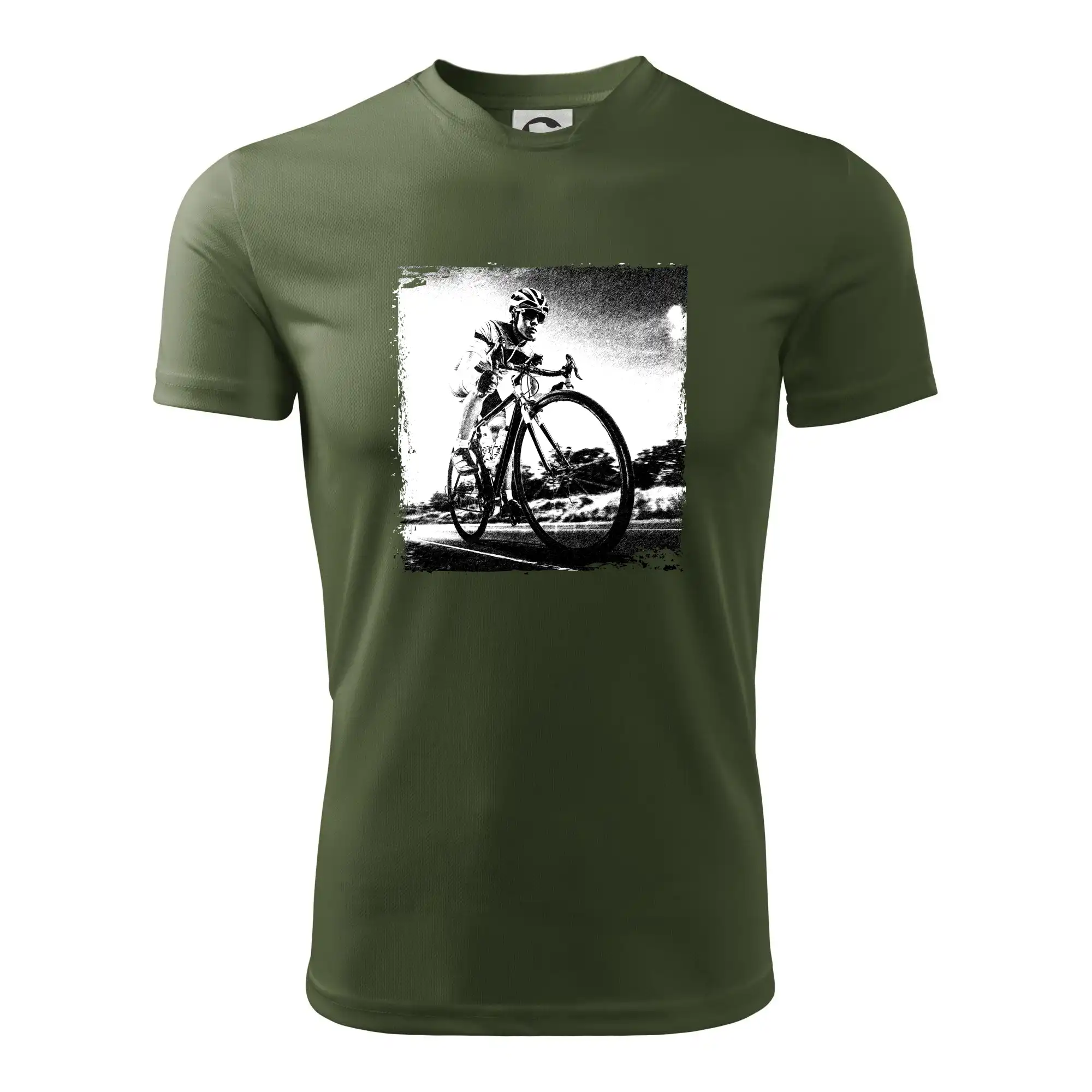 Cyklista černobílá cesta