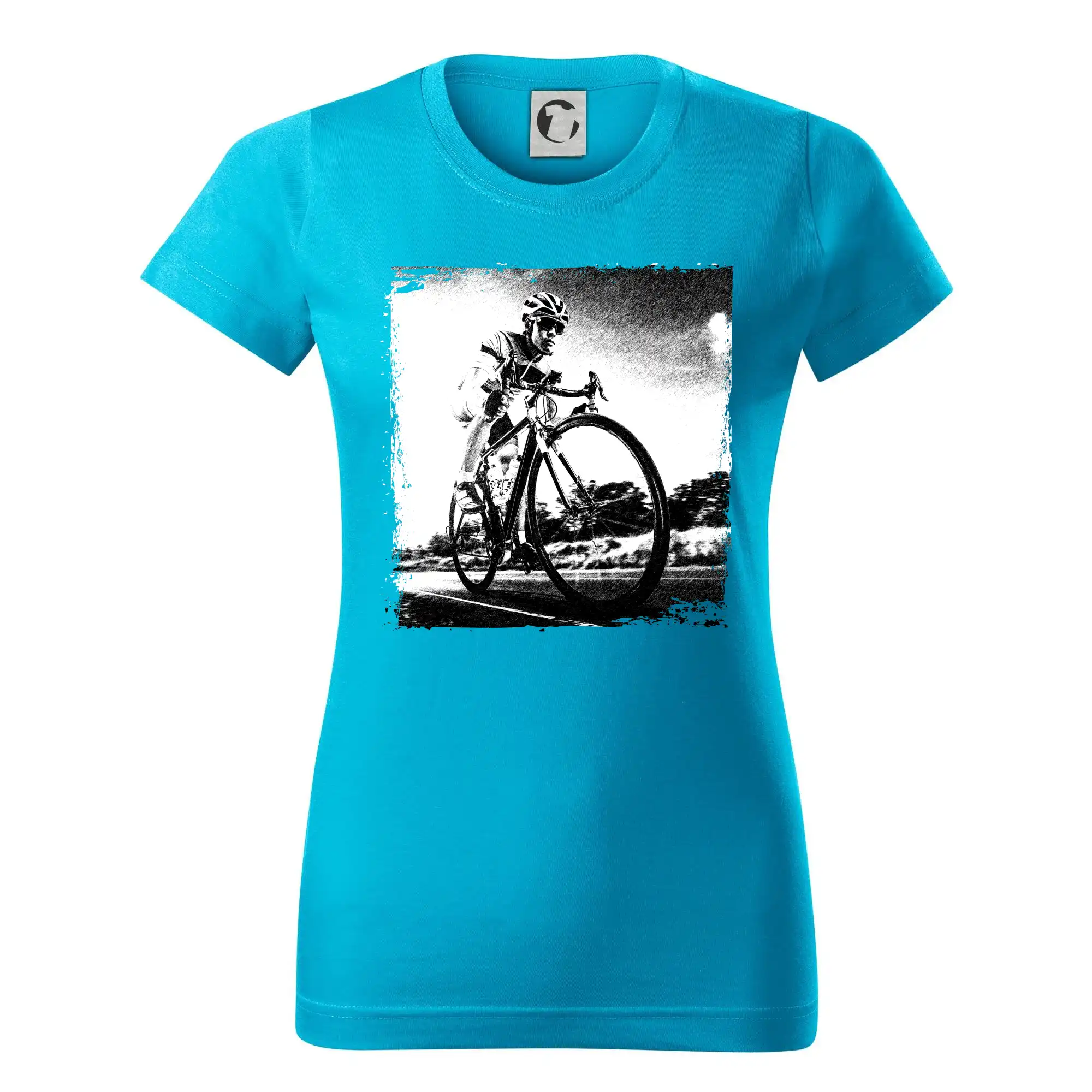 Cyklista černobílá cesta