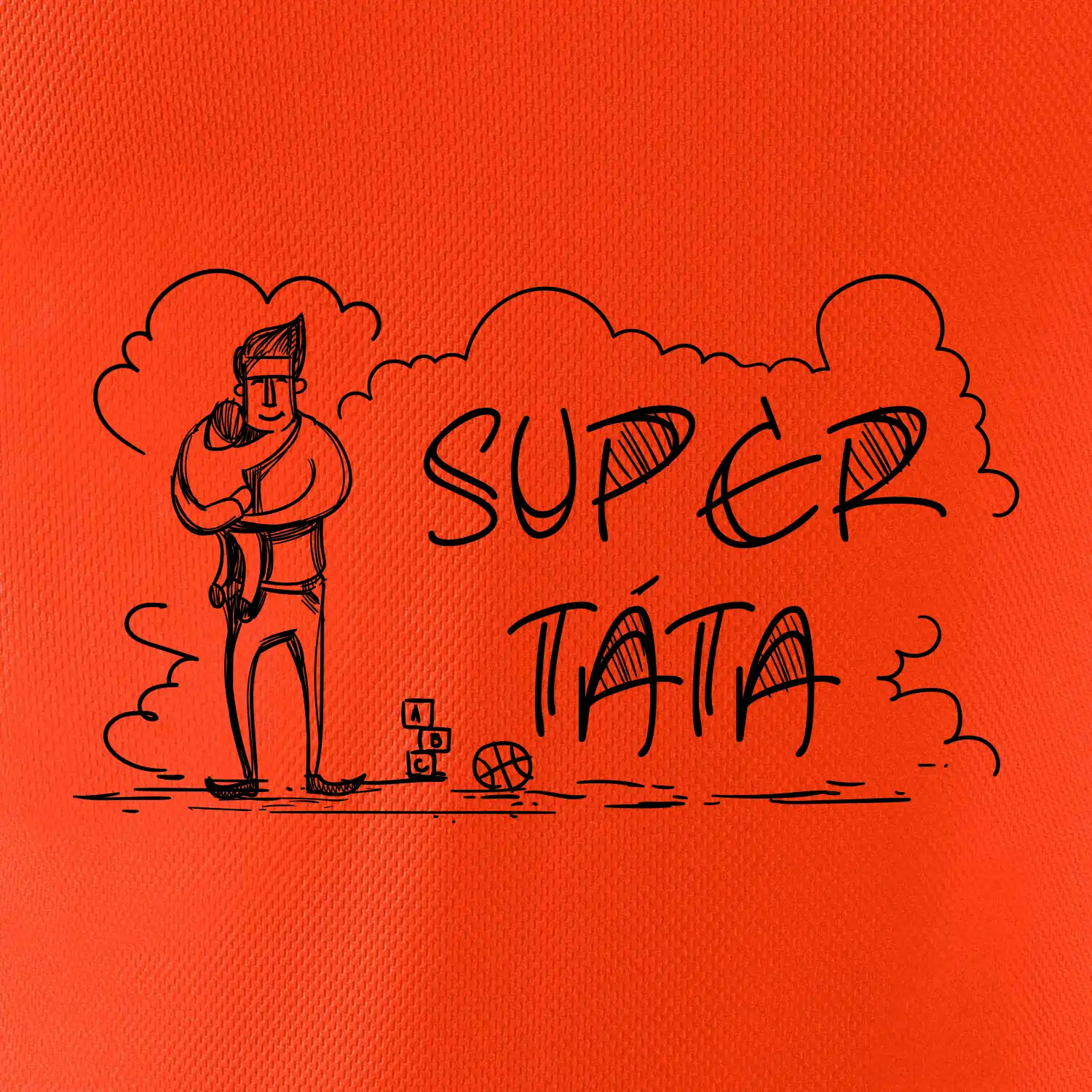 Kreslený nápis super táta