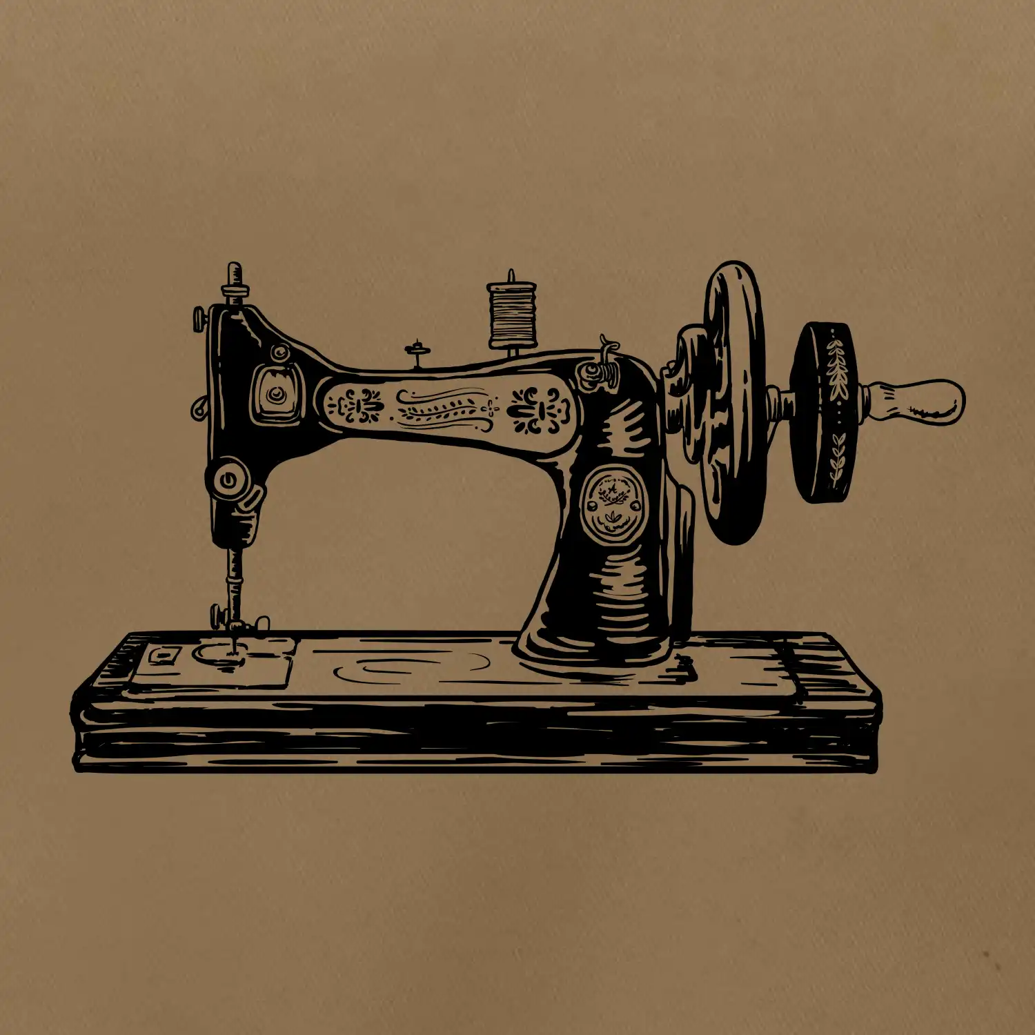 Šicí stroj - starý kreslený