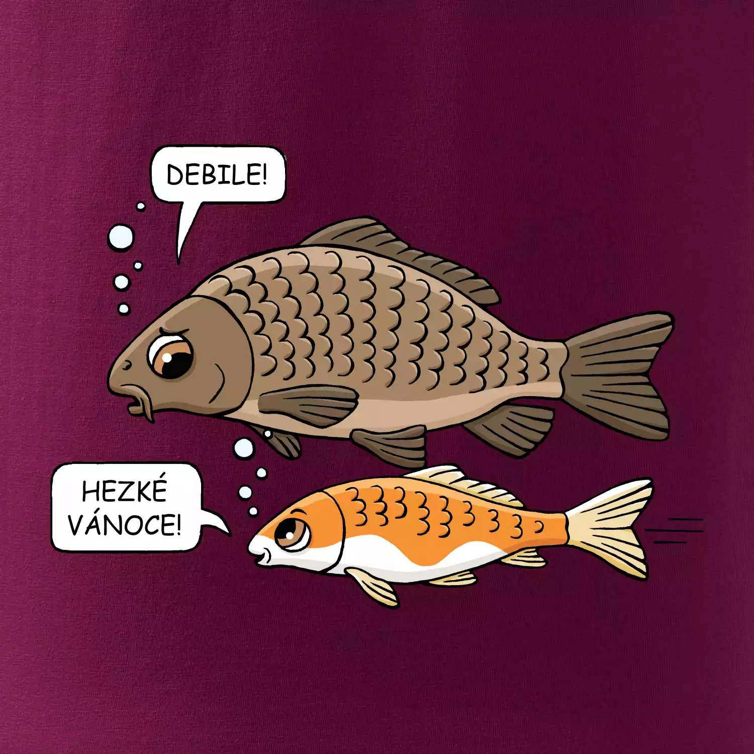 Hezké Vánoce Kapr a Koi kapr (Hana-creative)