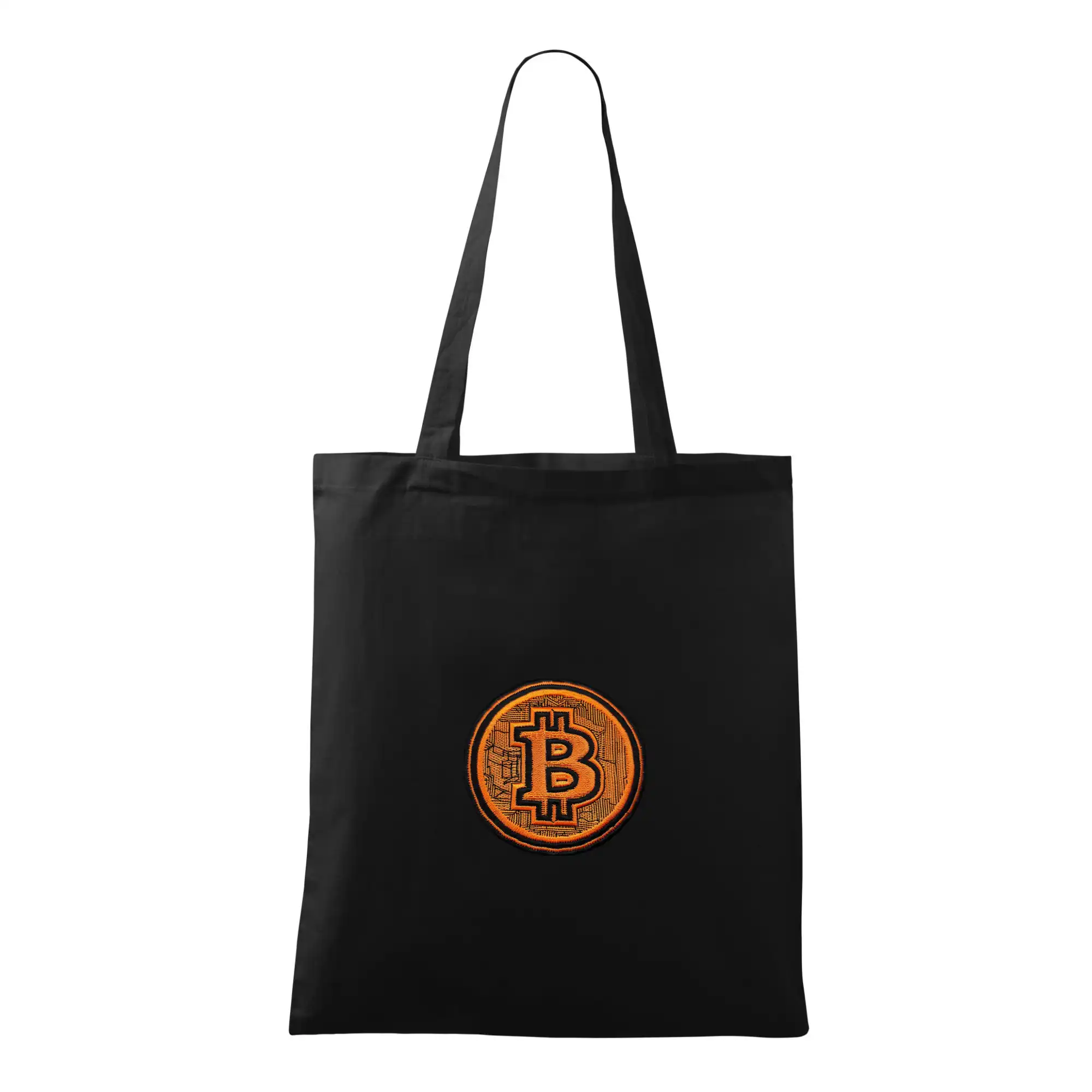Logo bitcoin ve vyšívaném stylu