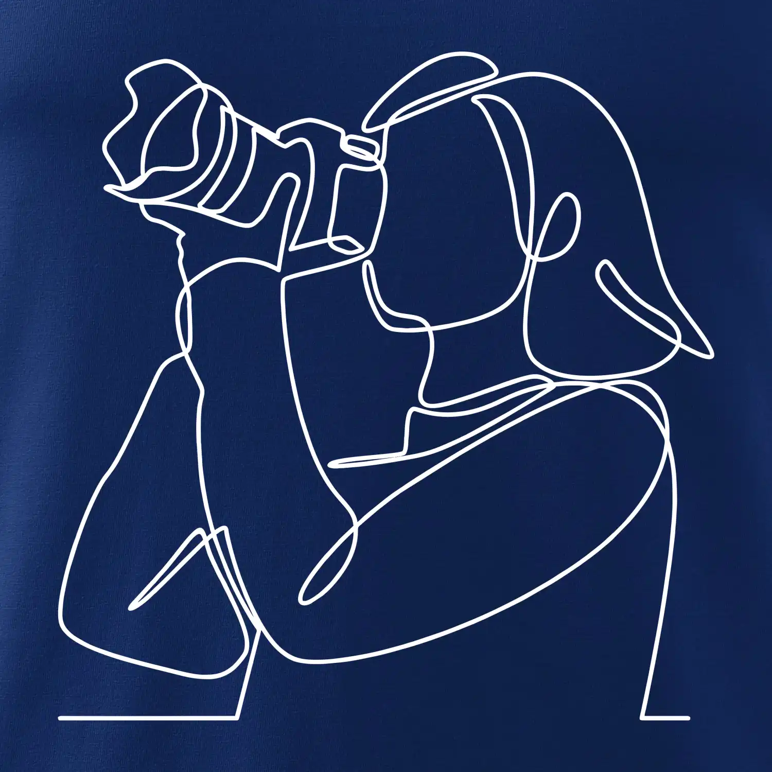 Fotografka stojící jedním tahem