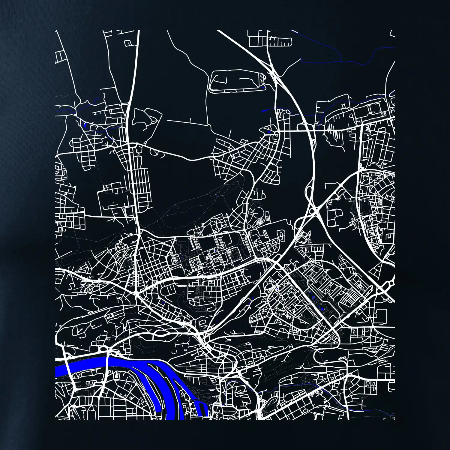 Praha 18200 - Mapa s vodními toky