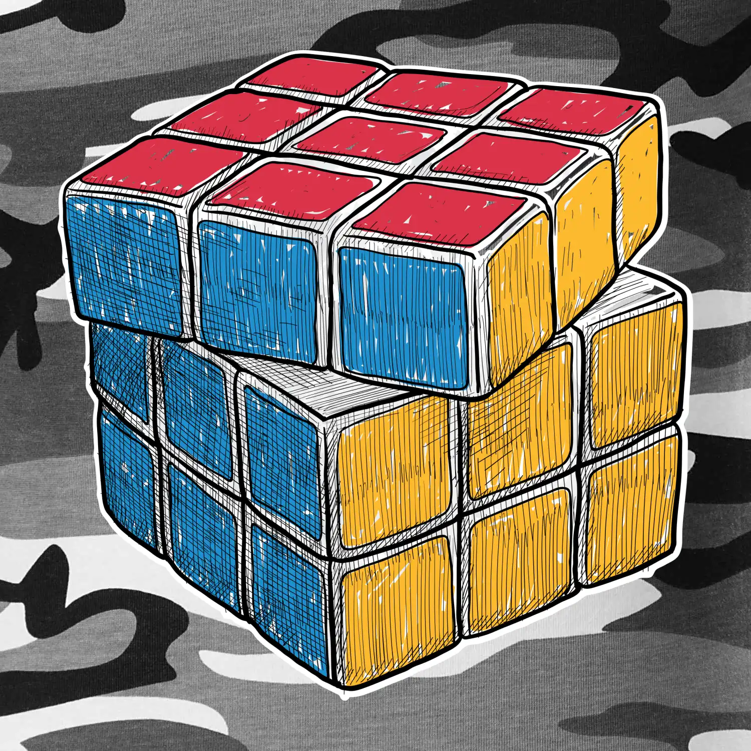Rubikova kostka kreslená