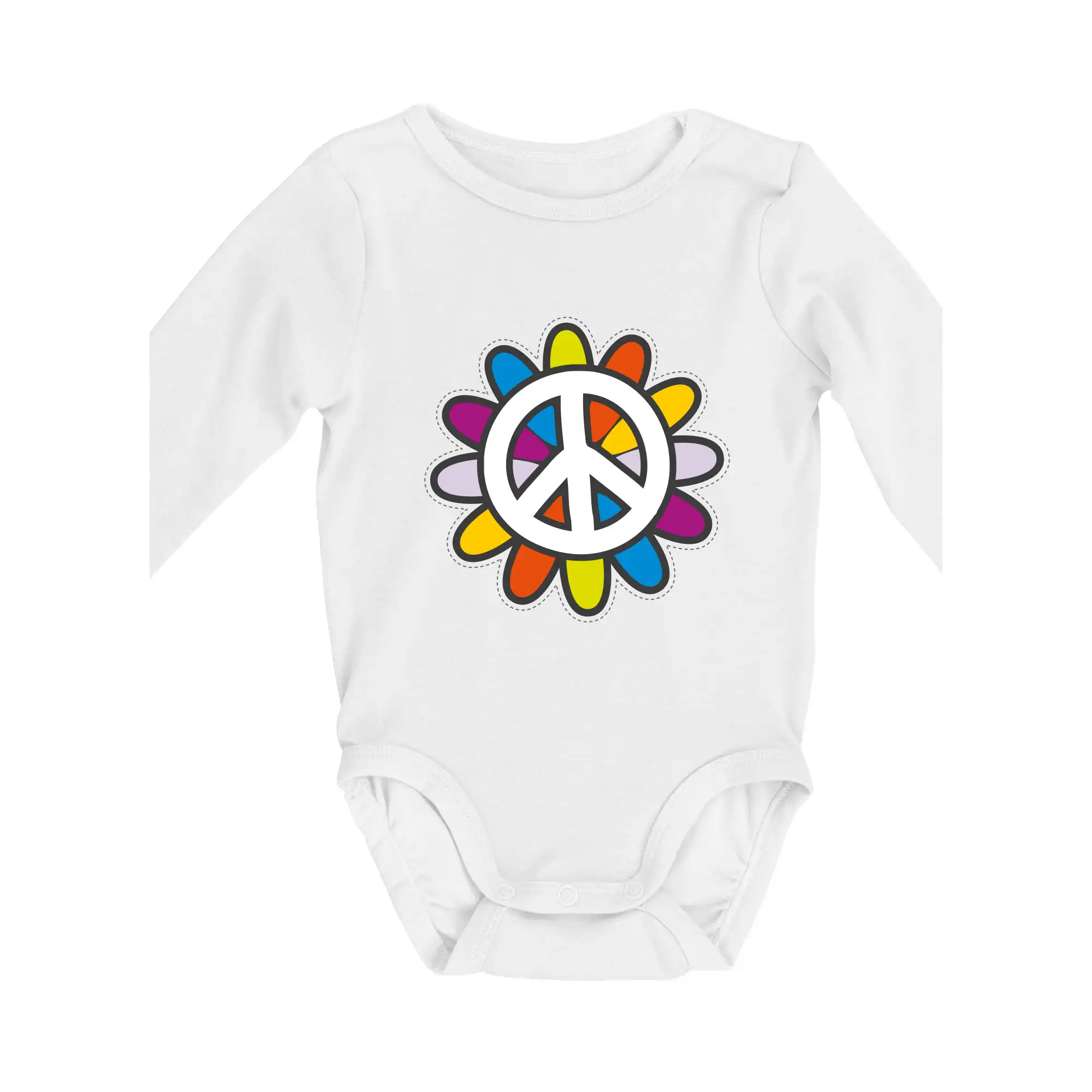 Peace symbol s kreslenou květinou